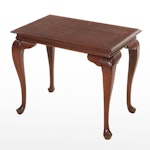 Queen Anne Style Cherry Tea Table with Pull-Out Trays, Late 20th Century