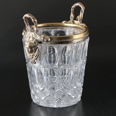 French Louis Philippe Style Crystal and Gilt Metal-Mounted Champagne Bucket