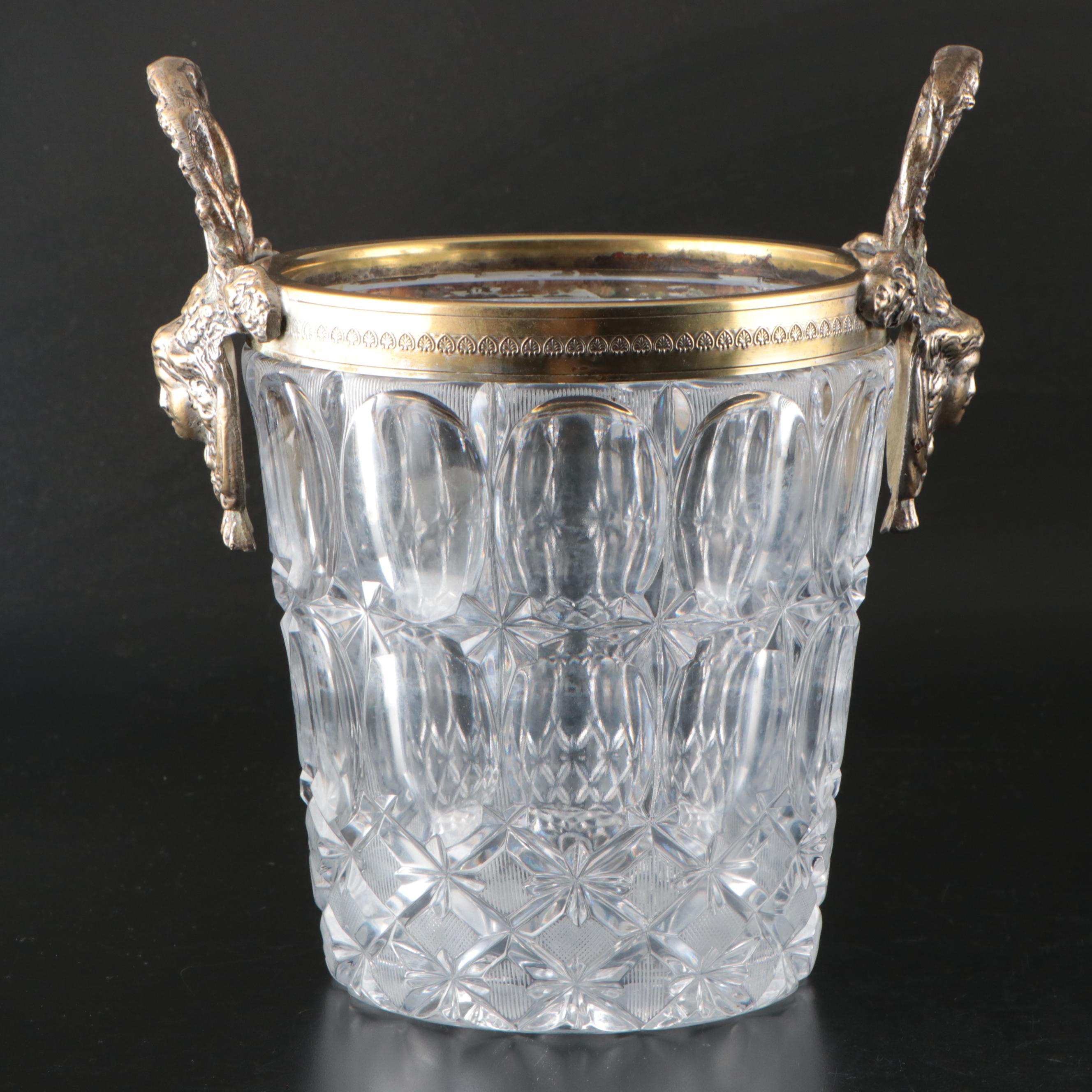 French Louis Philippe Style Crystal and Gilt Metal-Mounted Champagne Bucket