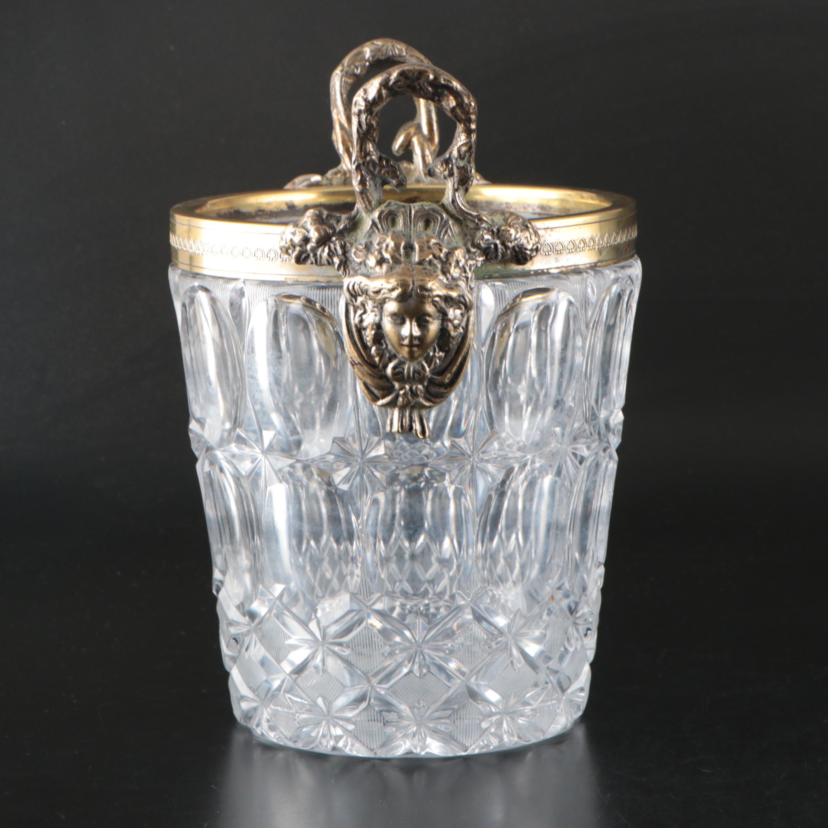 French Louis Philippe Style Crystal and Gilt Metal-Mounted Champagne Bucket