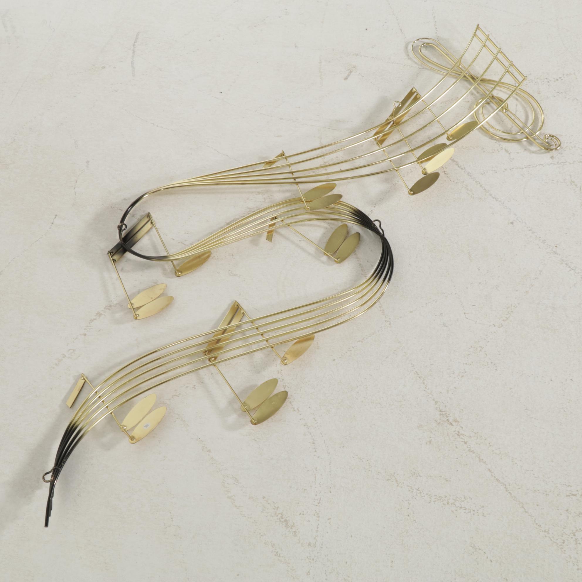 Curtis Jere Style Brass Musical Note Wall Art