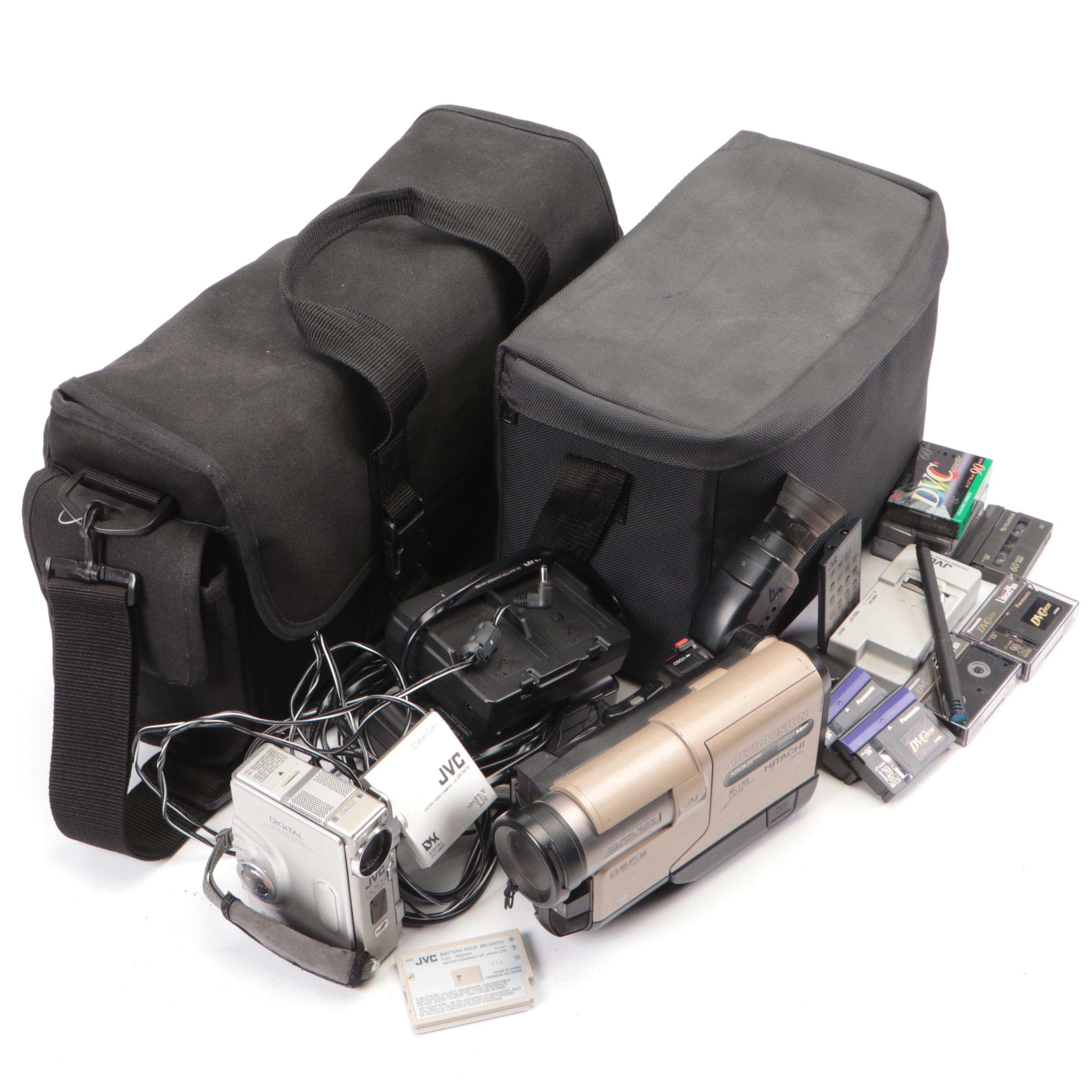 Hitachi VM-4710A Camcorder with Digital Cybercam Camcorder and More