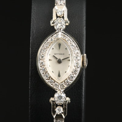 14K Wittnauer Diamond Stem Wind Wristwatch