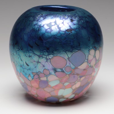 Signed Studio Art Glass Vase, 1998