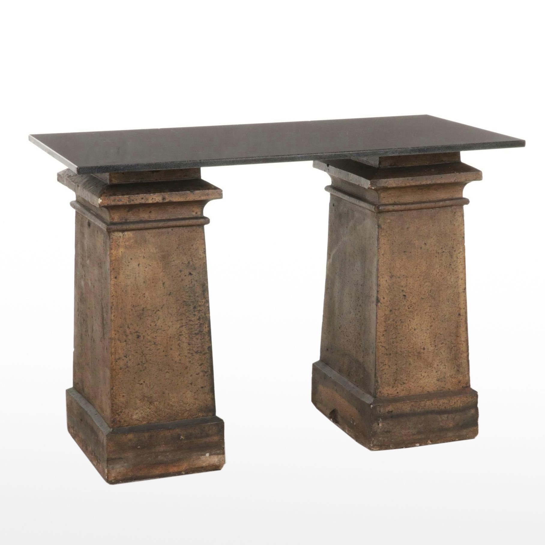 Granite Top Hall Table on Farnley Ceramic Chimney Pots