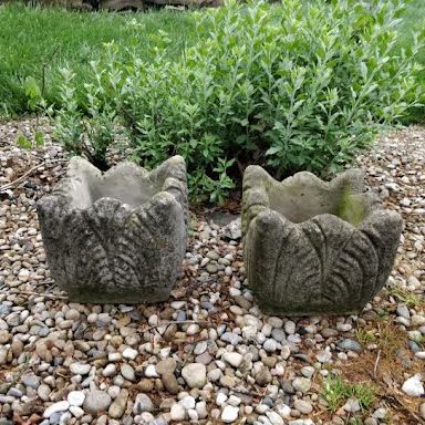Pair of Concrete Square Planters