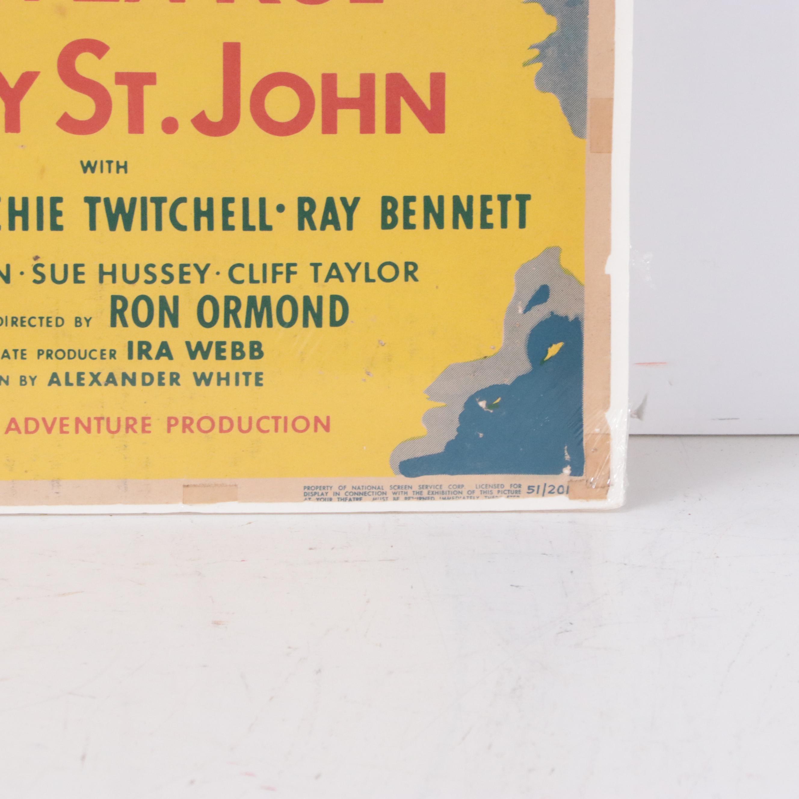 "The Thundering Trail" Western Movie Poster, 1951