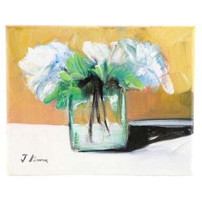 José M. Lima Floral Still Life Oil Painting, 2024