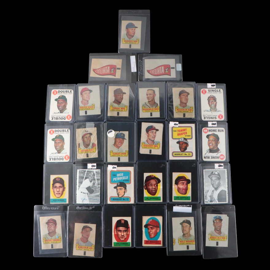 Topps Baseball Cards and Stamps Featuring Roberto Clemente, Willie Mays, More