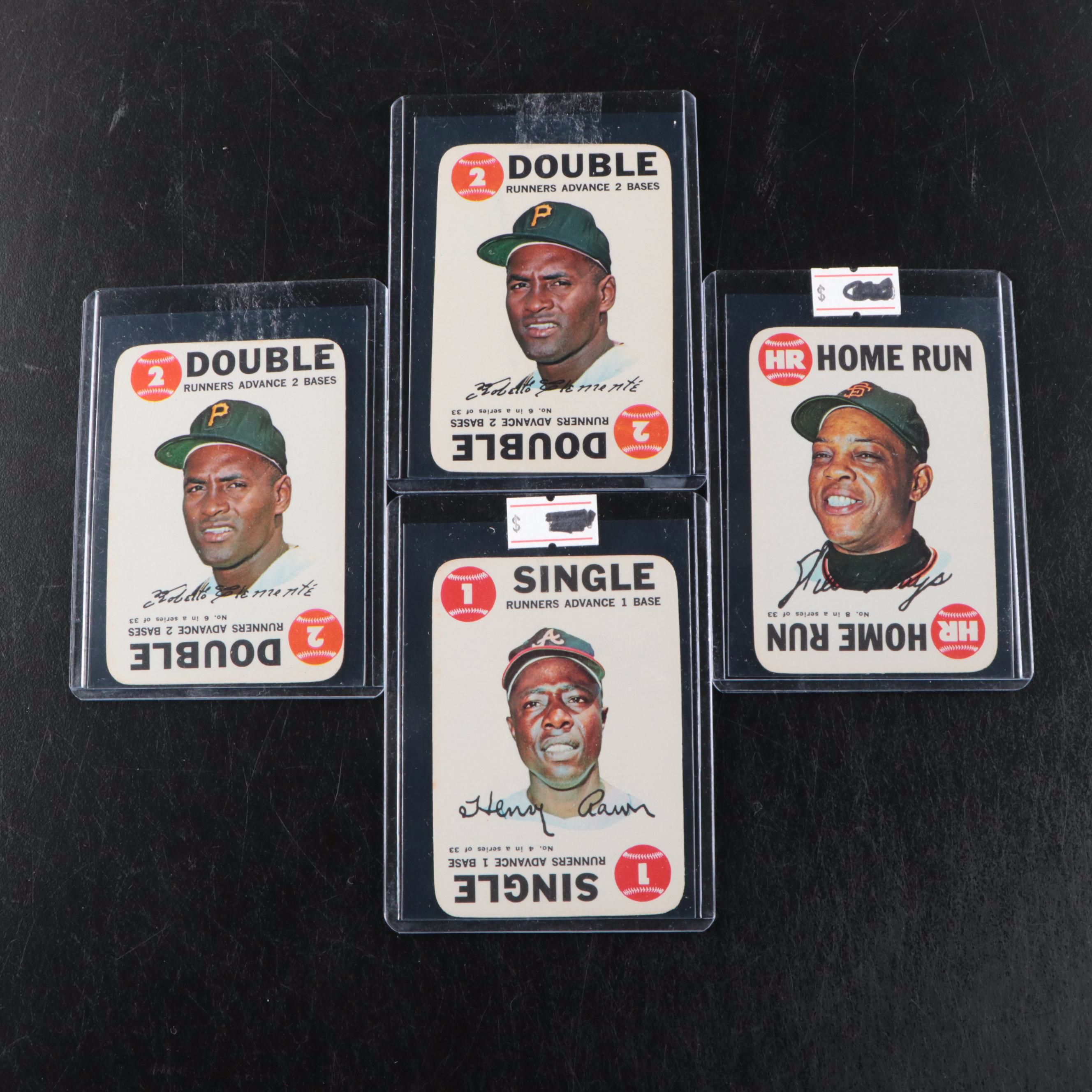 Topps Baseball Cards and Stamps Featuring Roberto Clemente, Willie Mays, More
