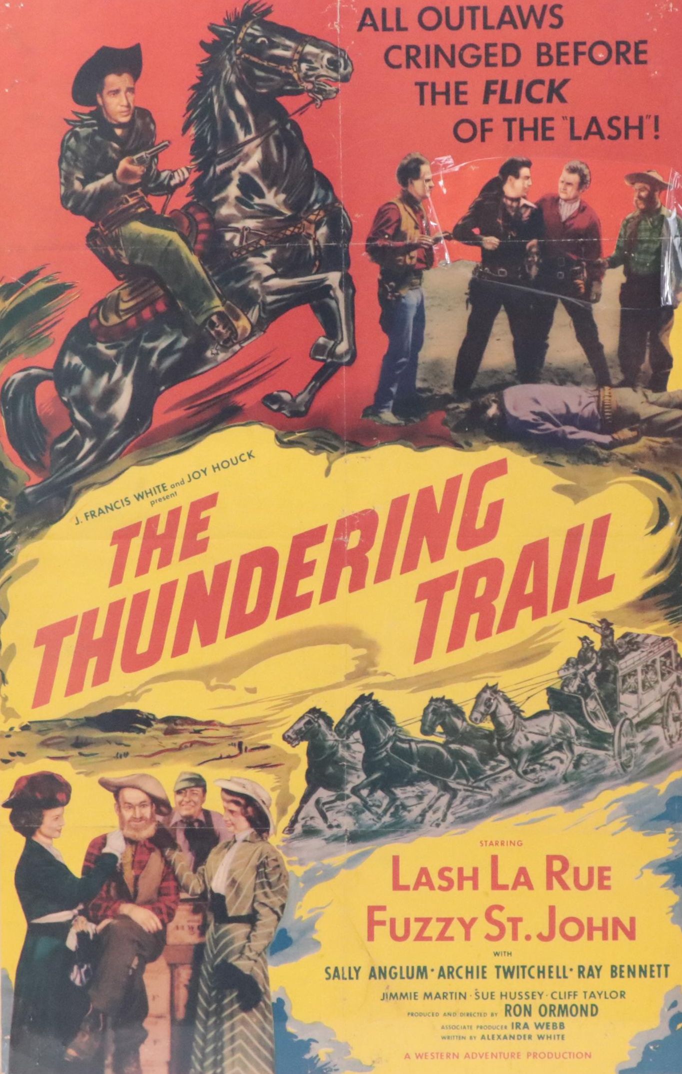 "The Thundering Trail" Western Movie Poster, 1951