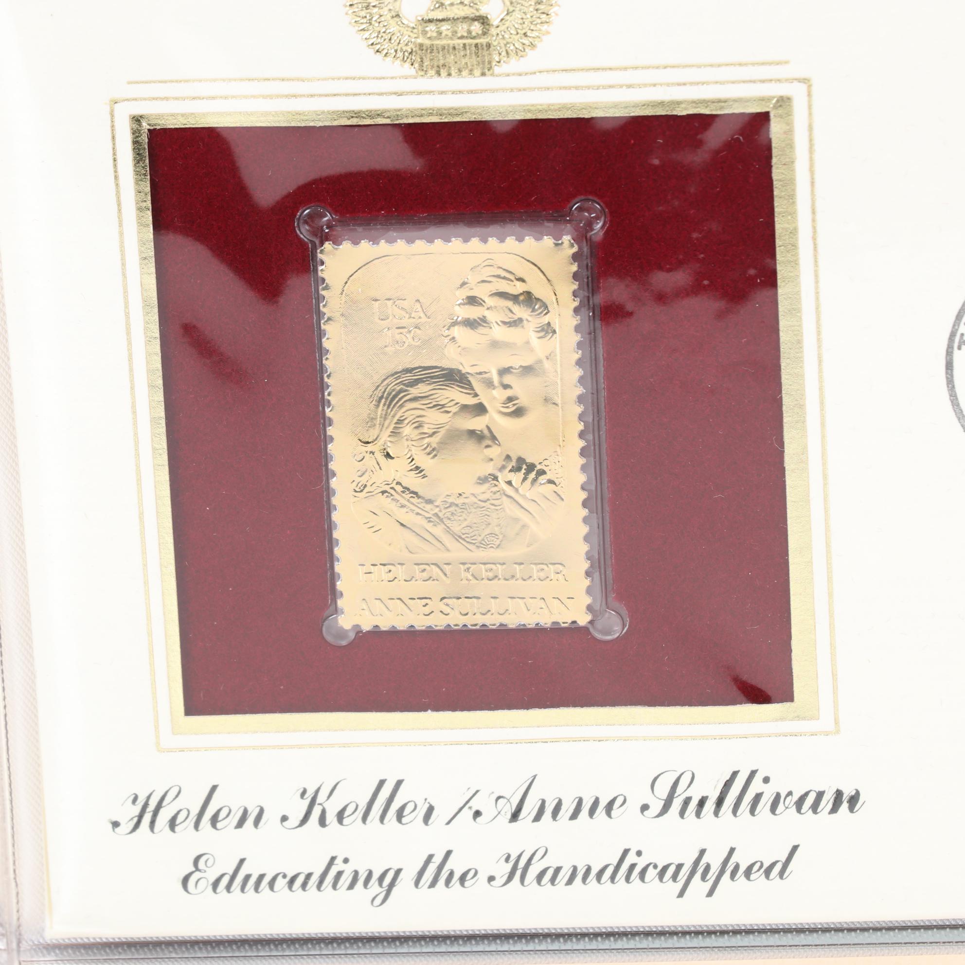 "Golden Replicas of United States Stamps" Proof Replicas in 22K Gold Foil