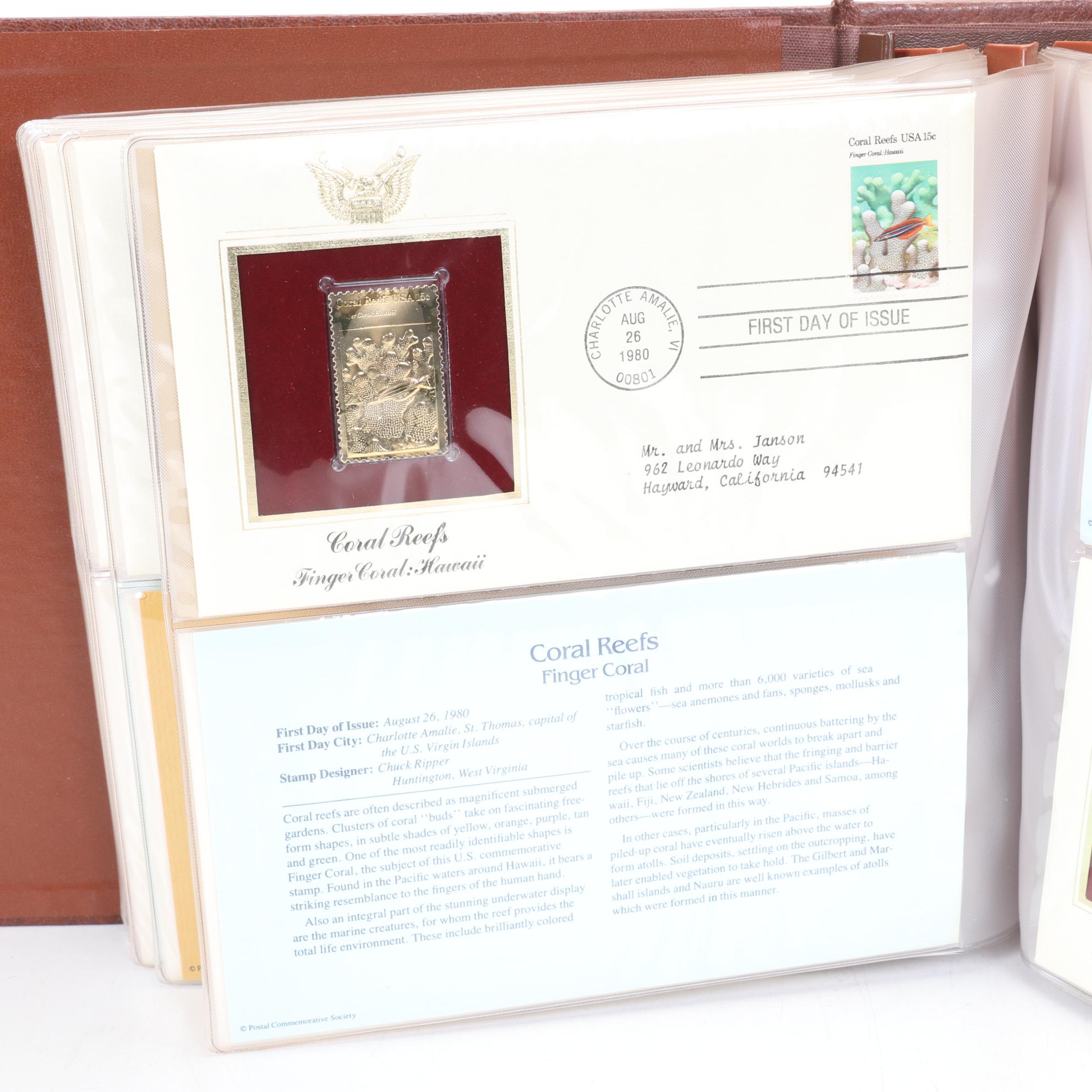 "Golden Replicas of United States Stamps" Proof Replicas in 22K Gold Foil