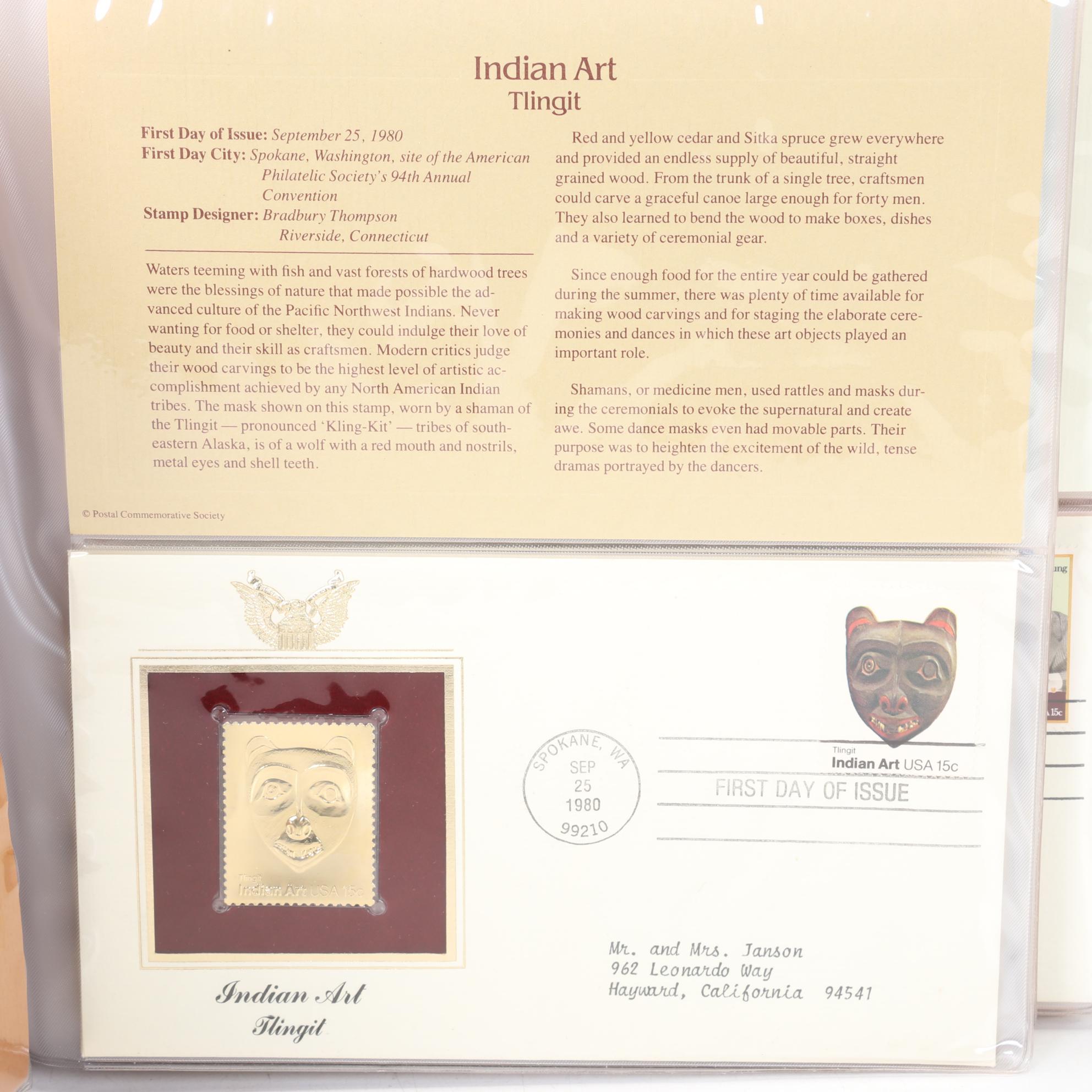 "Golden Replicas of United States Stamps" Proof Replicas in 22K Gold Foil