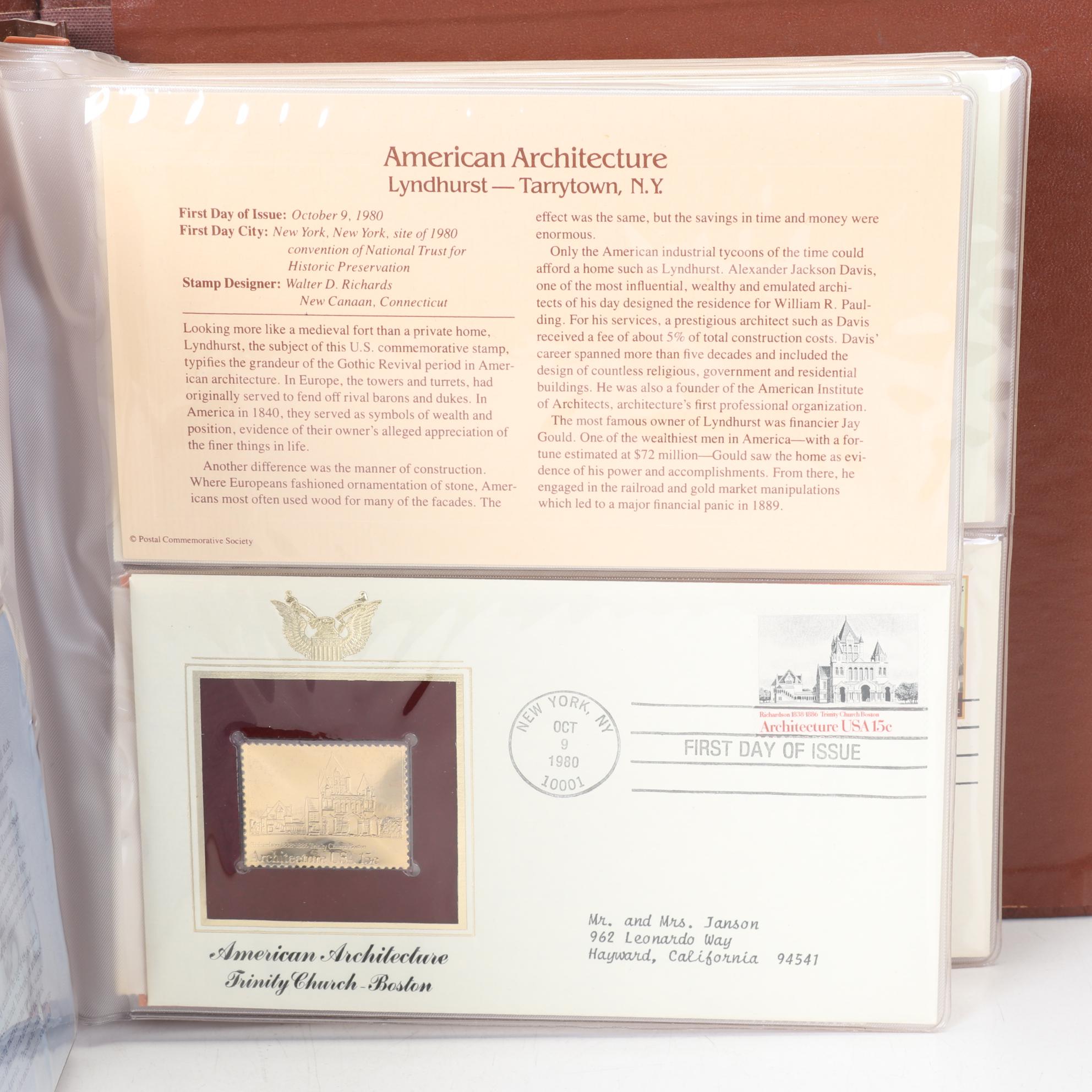 "Golden Replicas of United States Stamps" Proof Replicas in 22K Gold Foil
