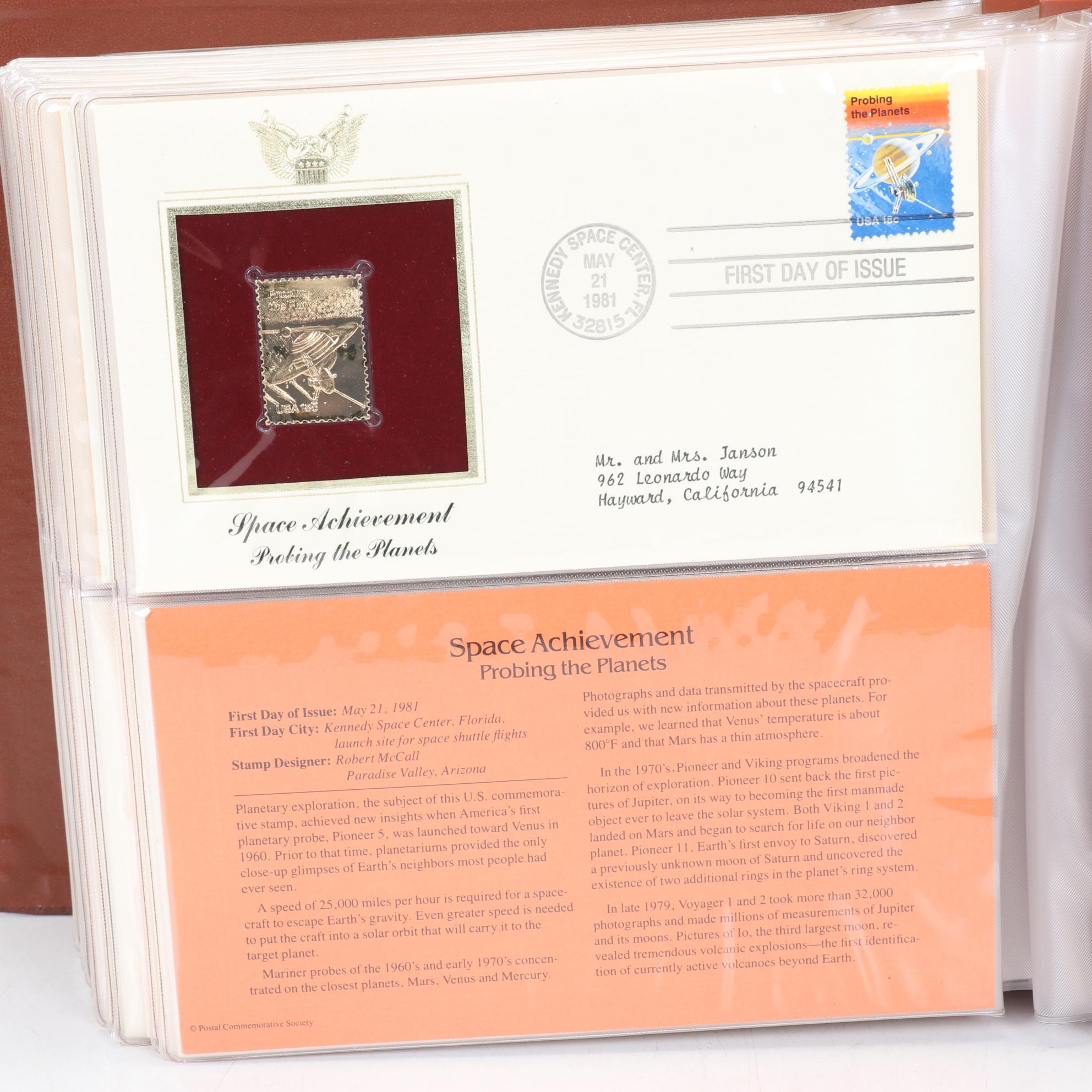 "Golden Replicas of United States Stamps" Proof Replicas in 22K Gold Foil