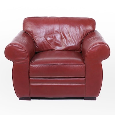 Chateau d'Ax Red Leather Easy Armchair