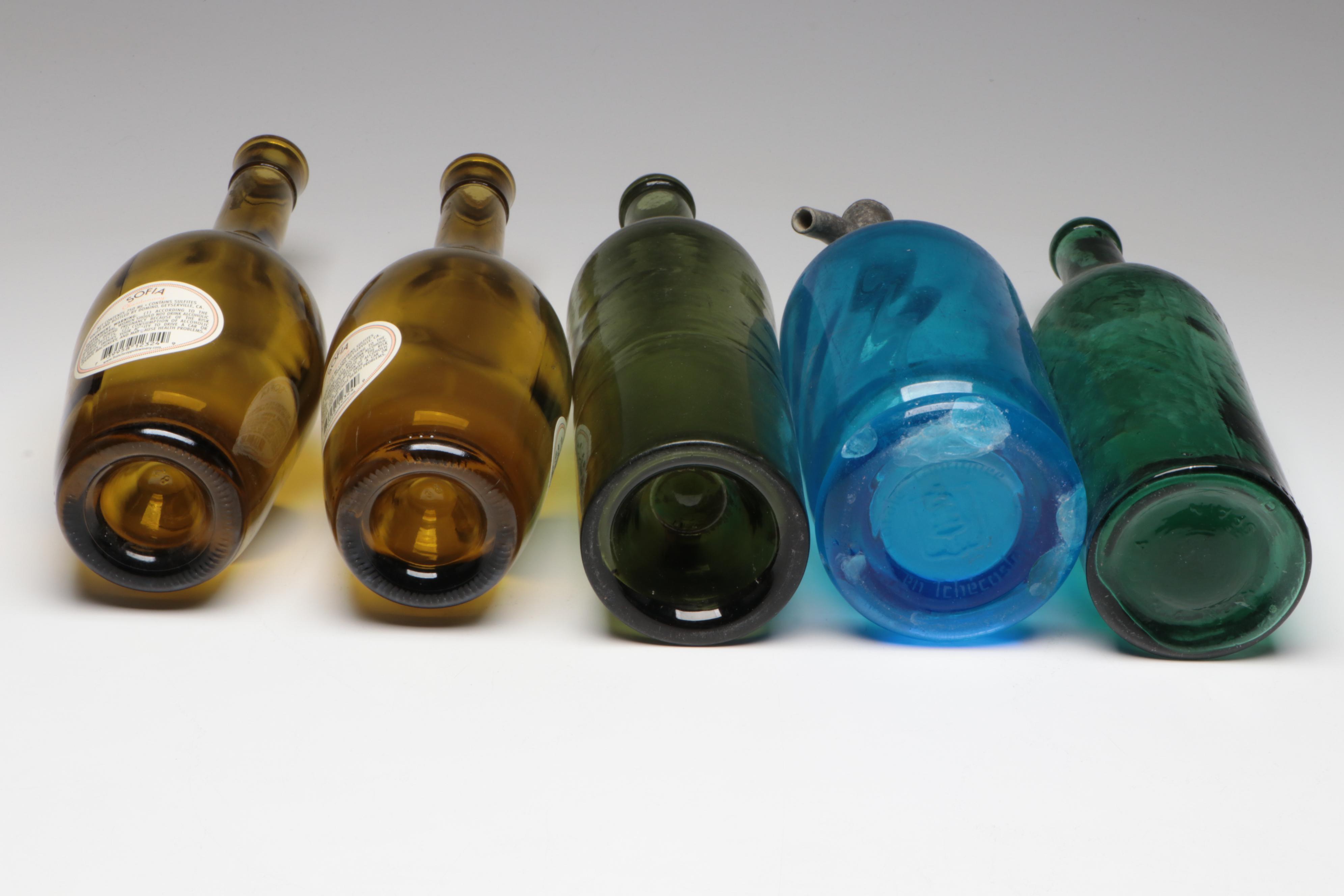 Art Deco Style Seltzer with Other Bottles and Stoppers