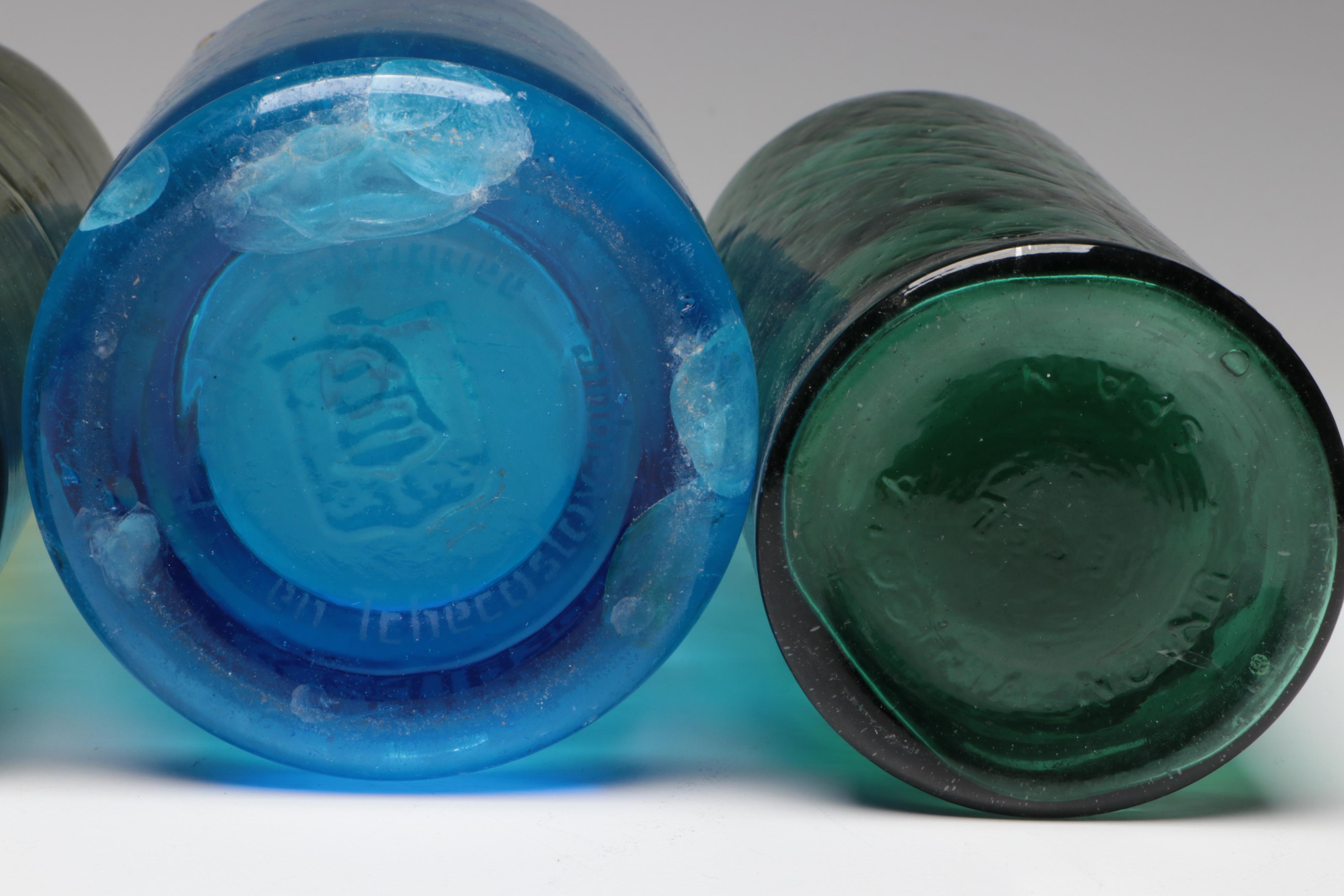 Art Deco Style Seltzer with Other Bottles and Stoppers