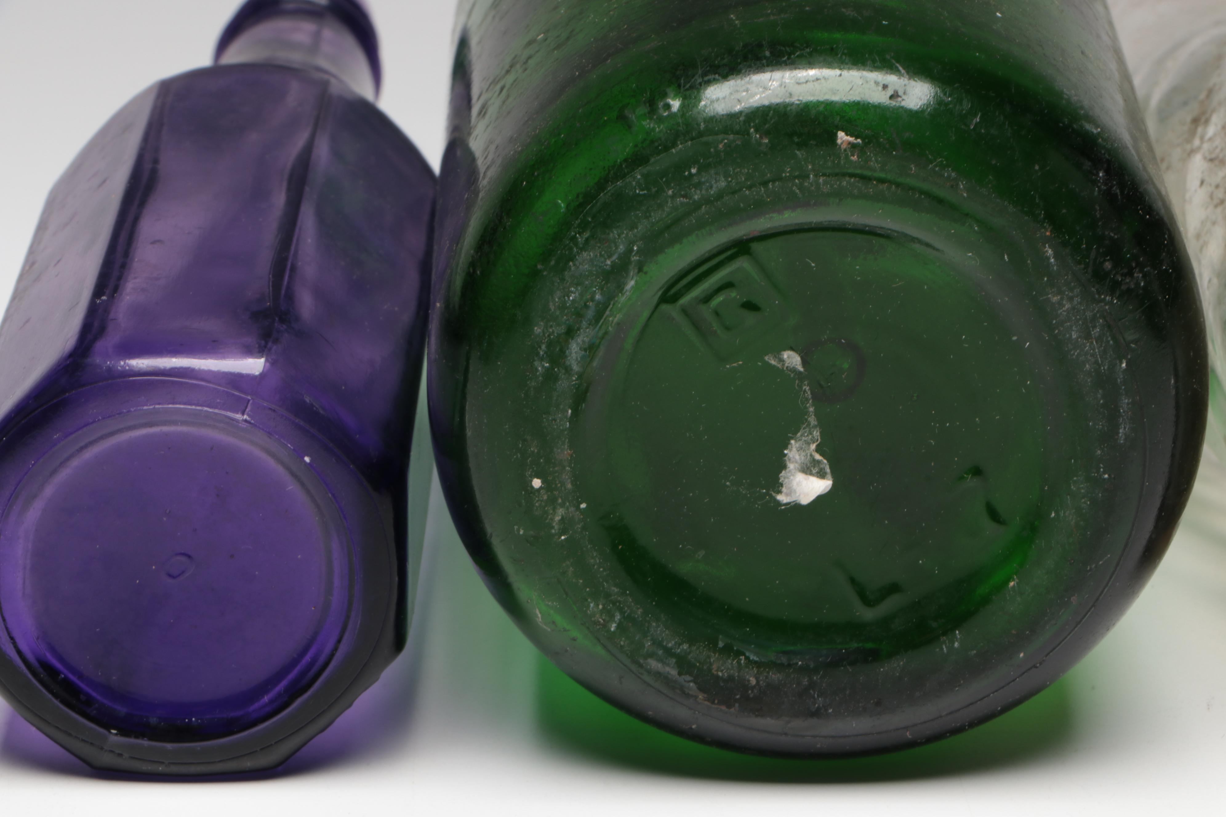 Art Deco Style Seltzer with Other Bottles and Stoppers