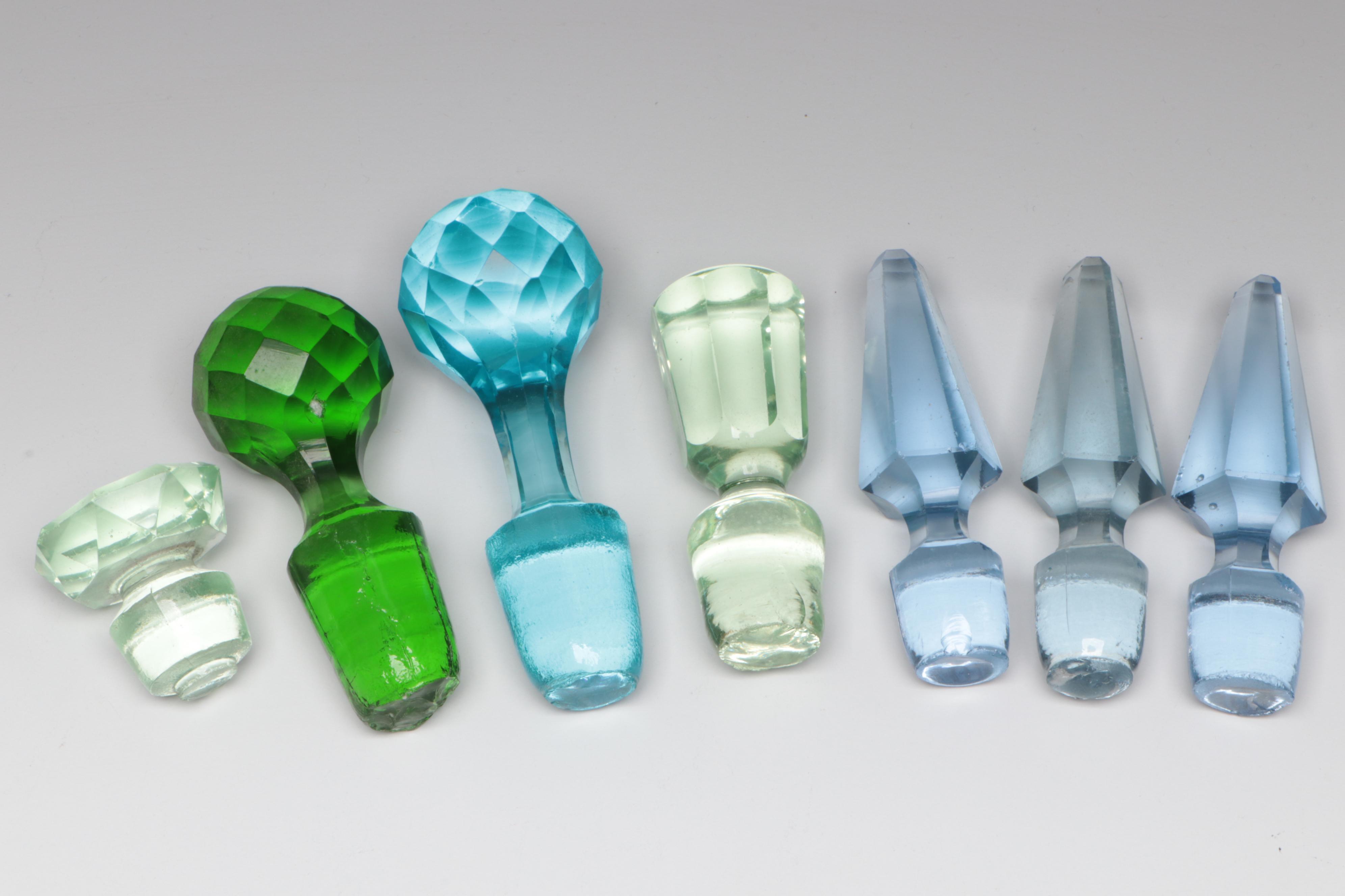 Art Deco Style Seltzer with Other Bottles and Stoppers