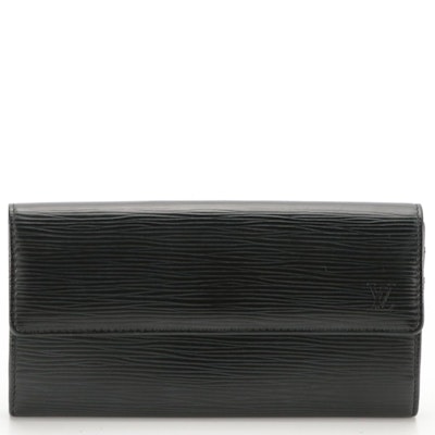 Louis Vuitton Sarah Continental Wallet in Black Epi Leather