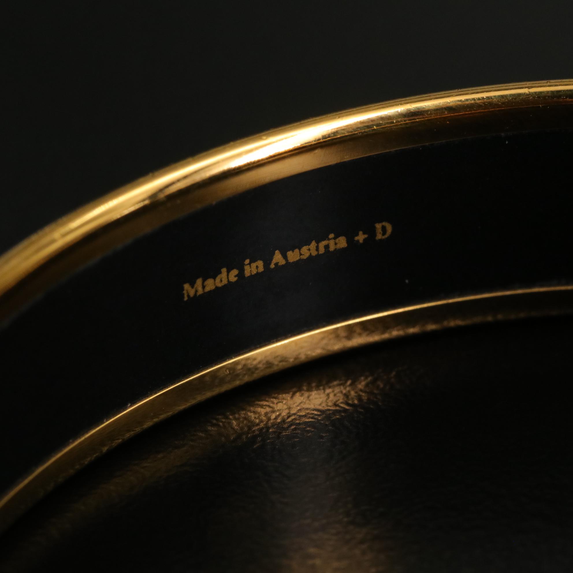 Hermès Calèche White Enamel Bangle Bracelet