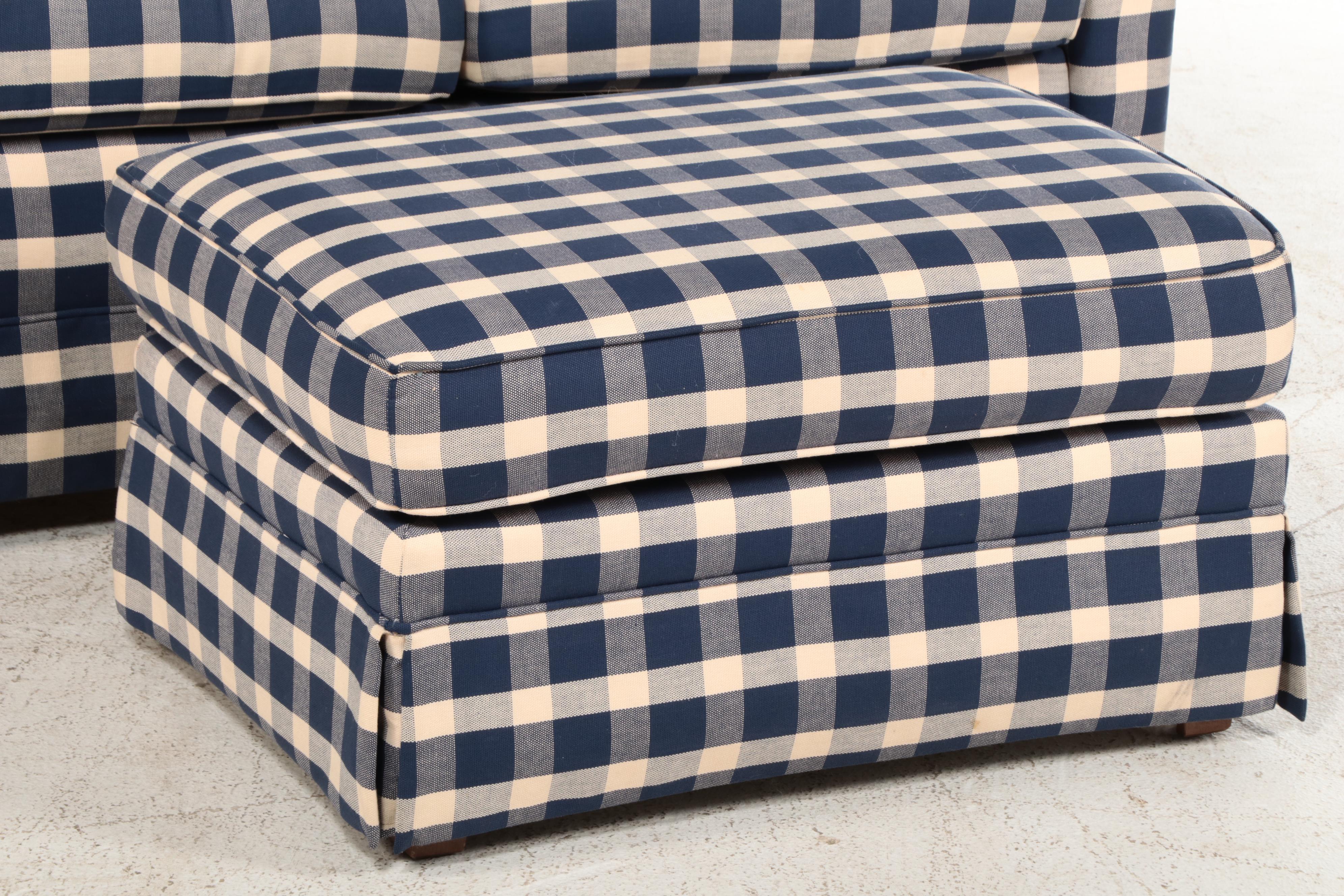 Berne Furniture "St. James Collection" ButtonedDown Plaid Loveseat