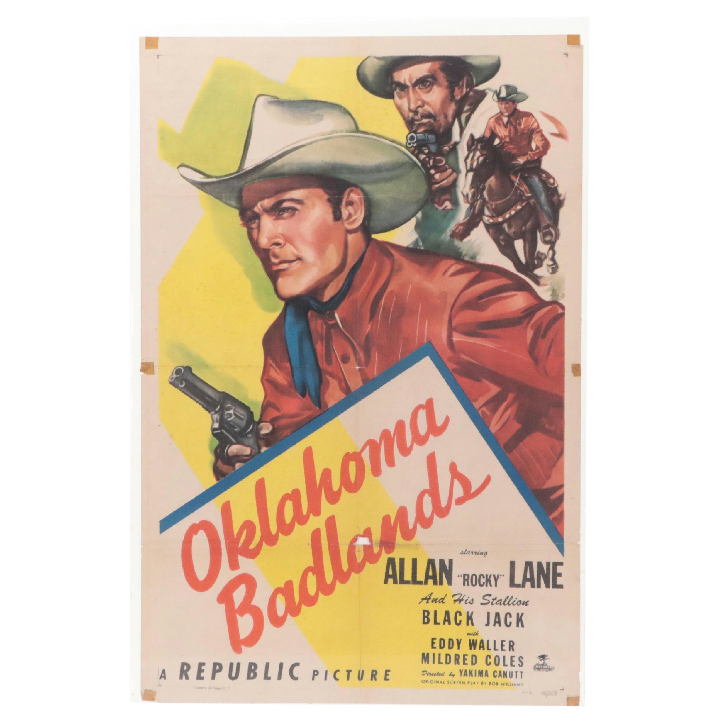"Oklahoma Badlands" Western Movie Poster, 1948