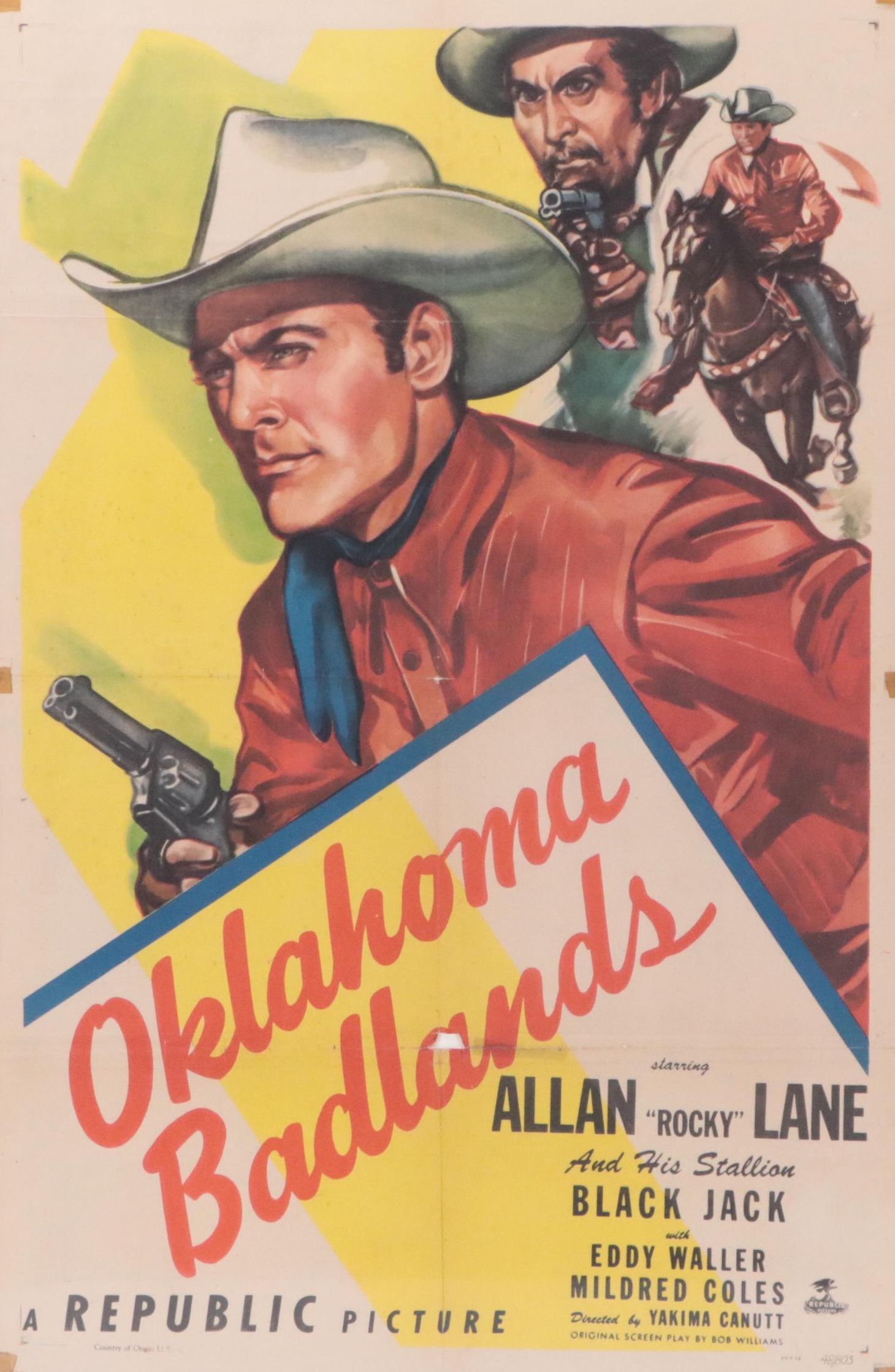 "Oklahoma Badlands" Western Movie Poster, 1948