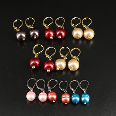 Pearl and Faux Pearl Earrings Including Honora Sterling