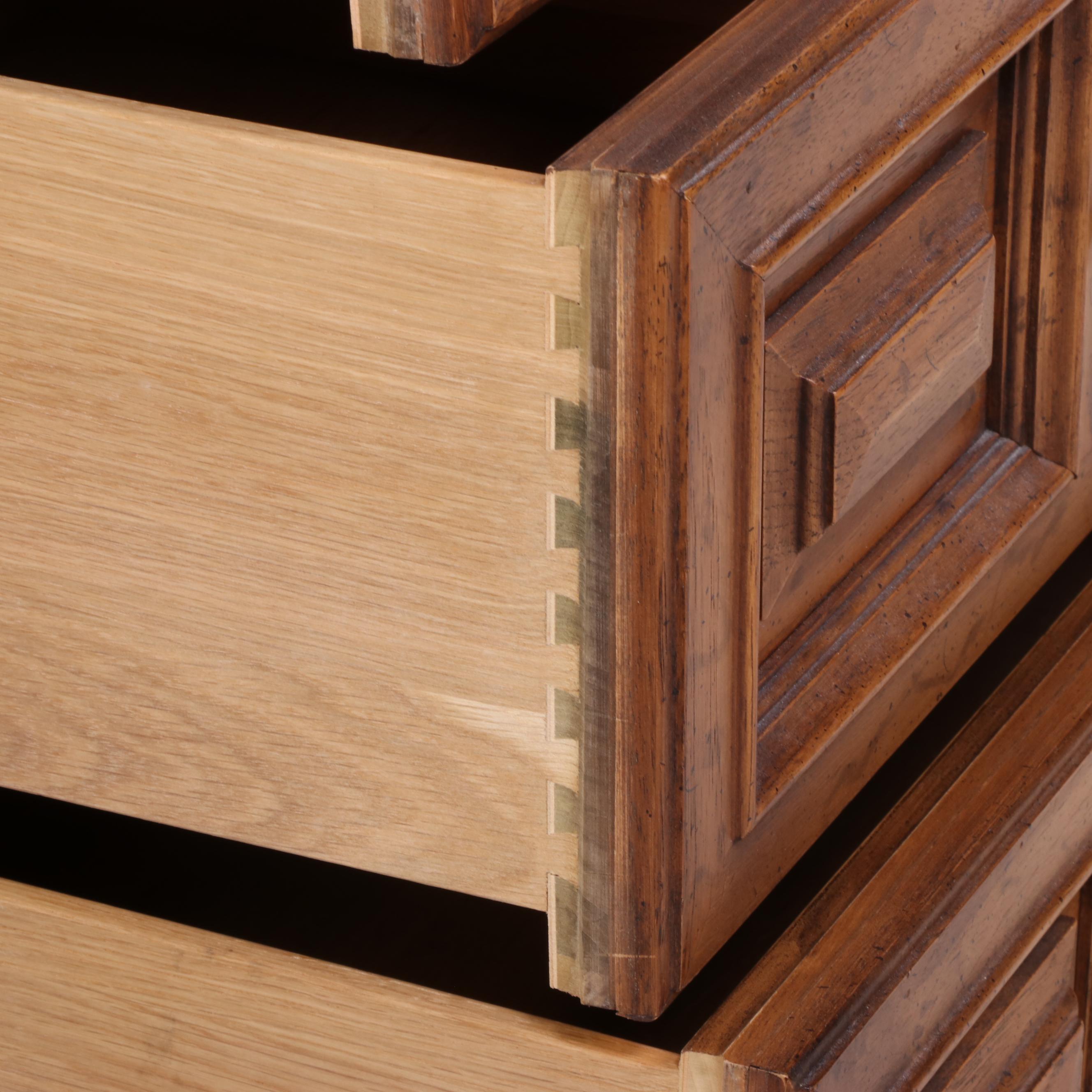 Drexel "Esperanto" Mediterranean Style Pecan Five-Drawer Chest, Mid-20th Century