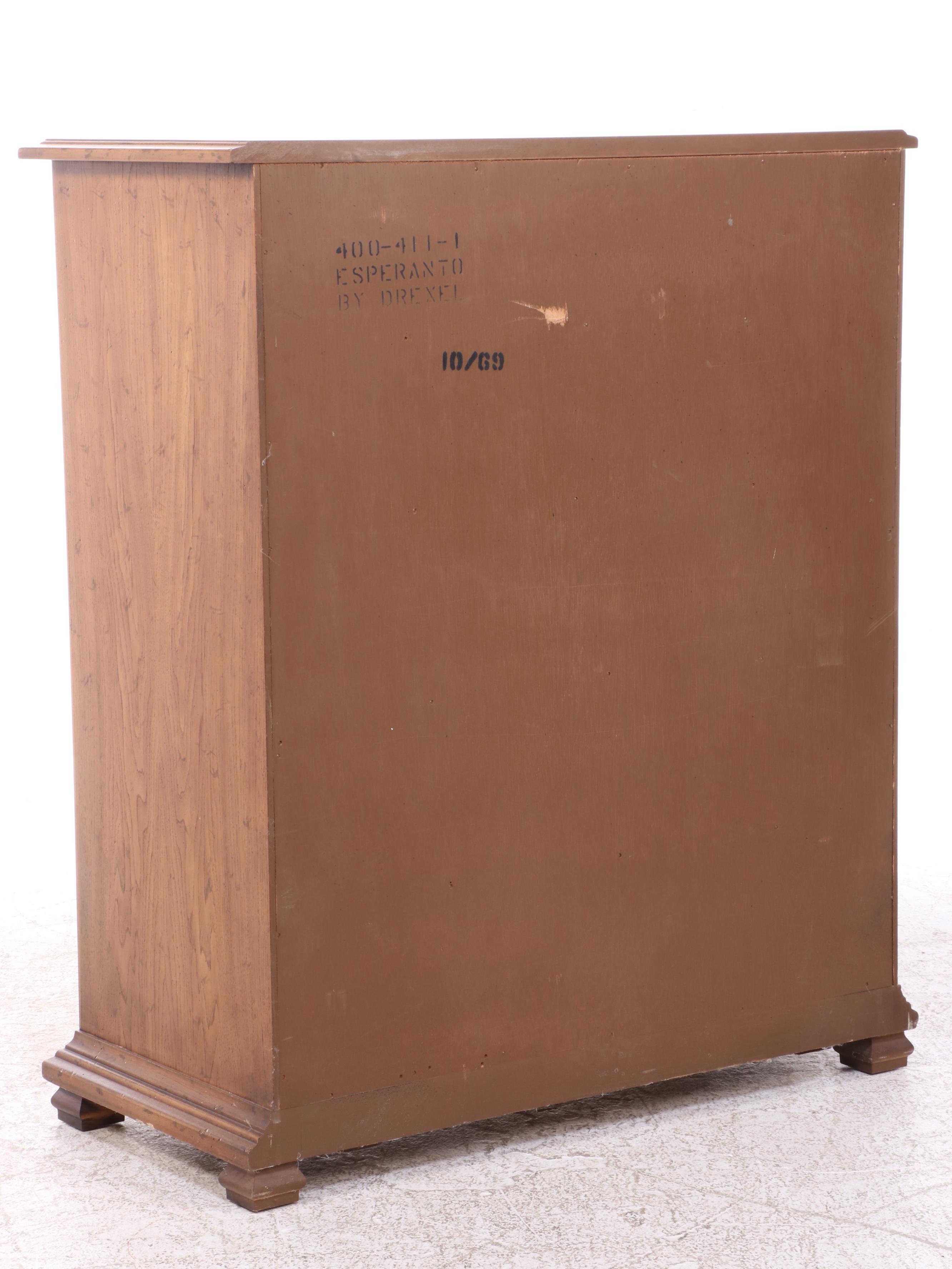 Drexel "Esperanto" Mediterranean Style Pecan Five-Drawer Chest, Mid-20th Century