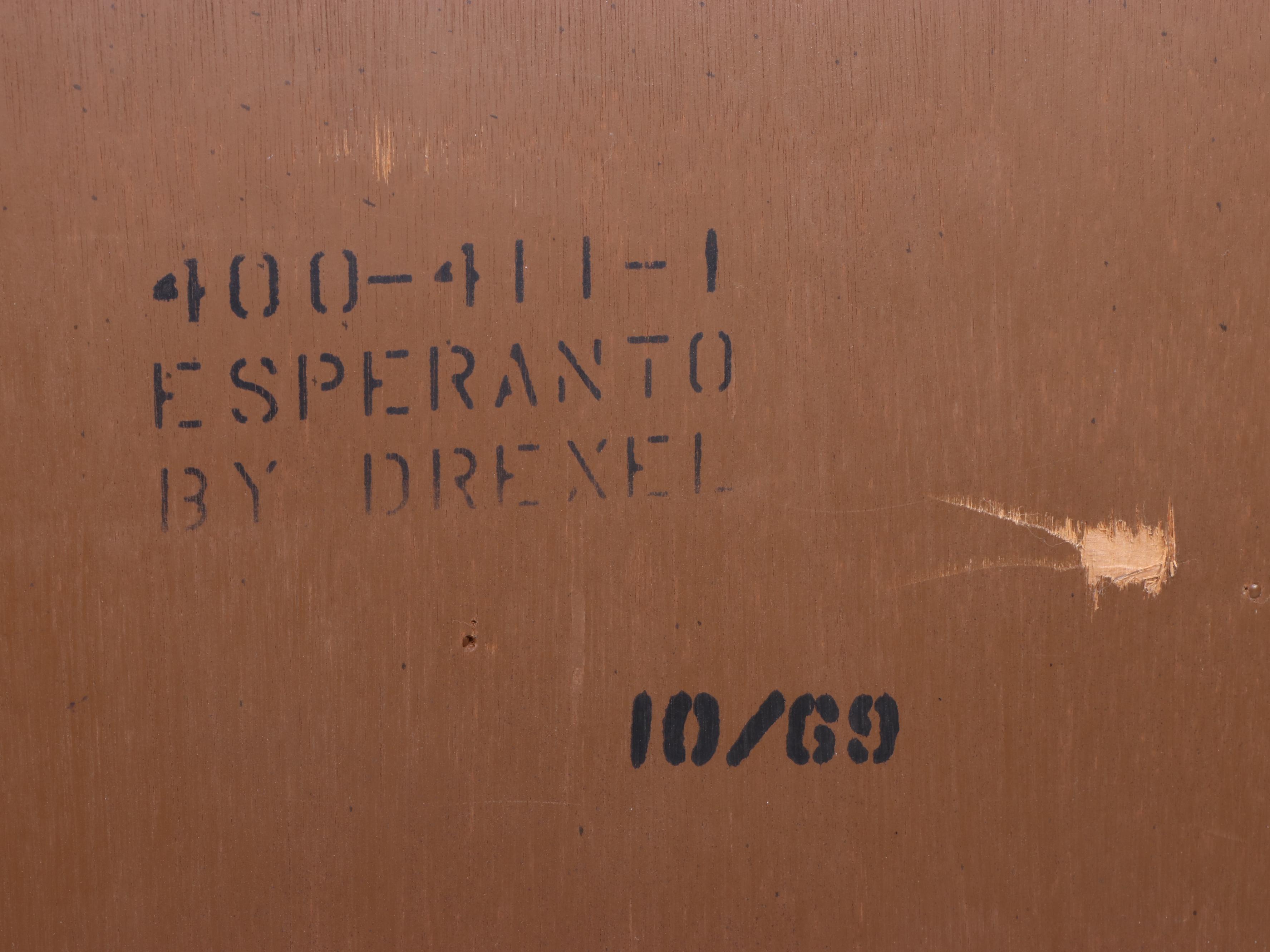 Drexel "Esperanto" Mediterranean Style Pecan Five-Drawer Chest, Mid-20th Century