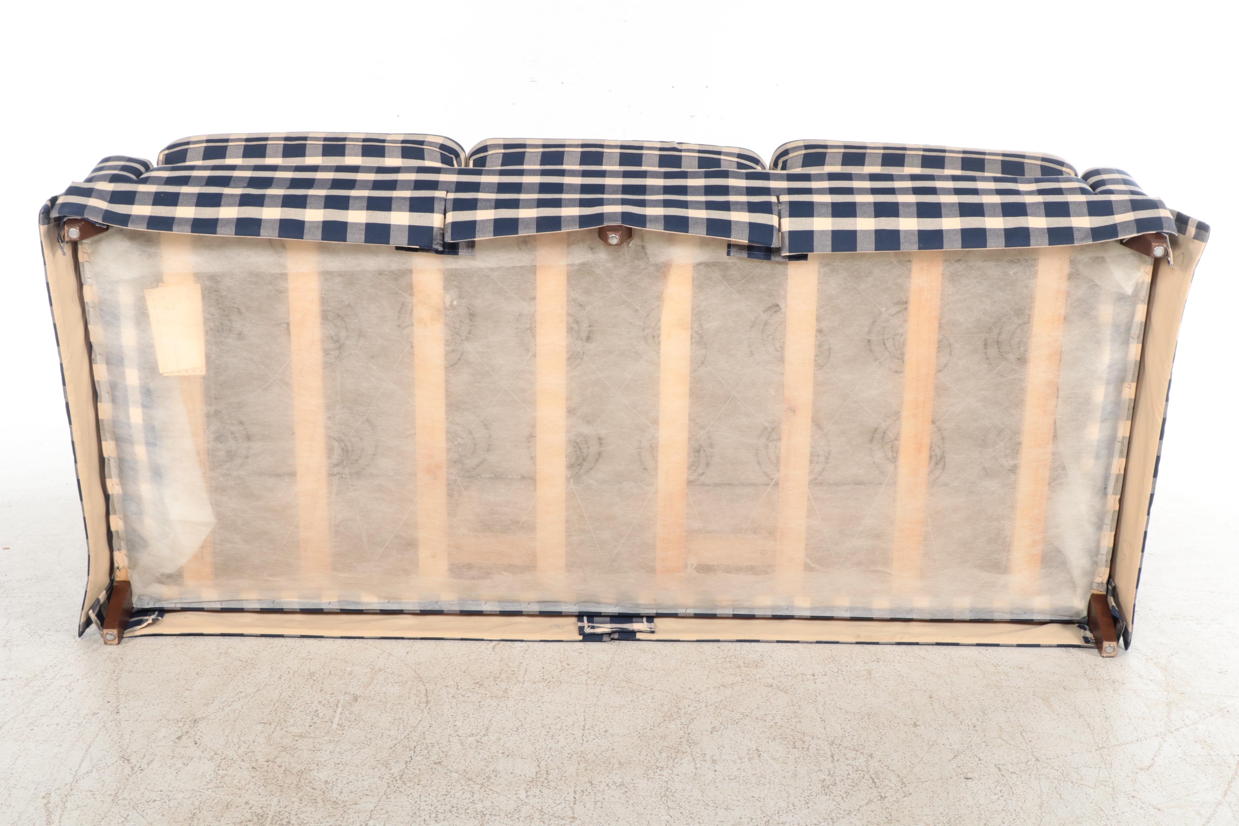 Berne Furniture "St. James Collection" Buttoned-Down Plaid Sofa