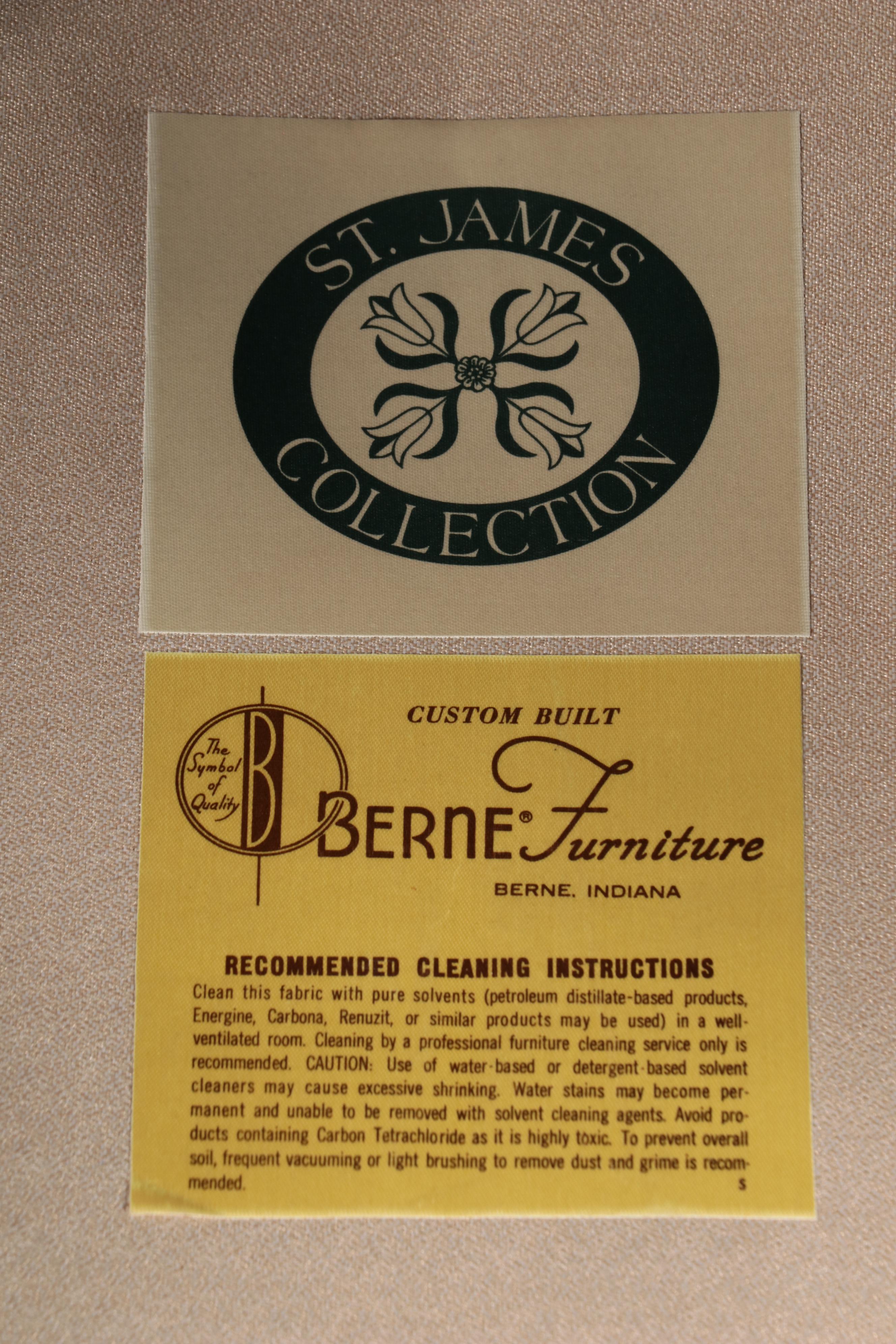 Berne Furniture "St. James Collection" Buttoned-Down Plaid Sofa