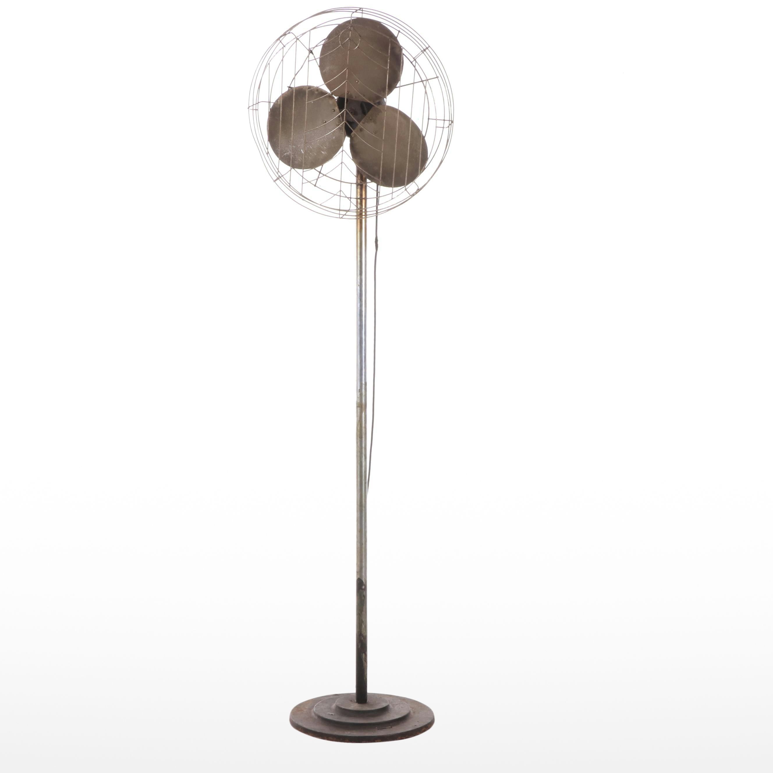 Tall General Electric Art Deco Floor Fan, Mid-20th Century