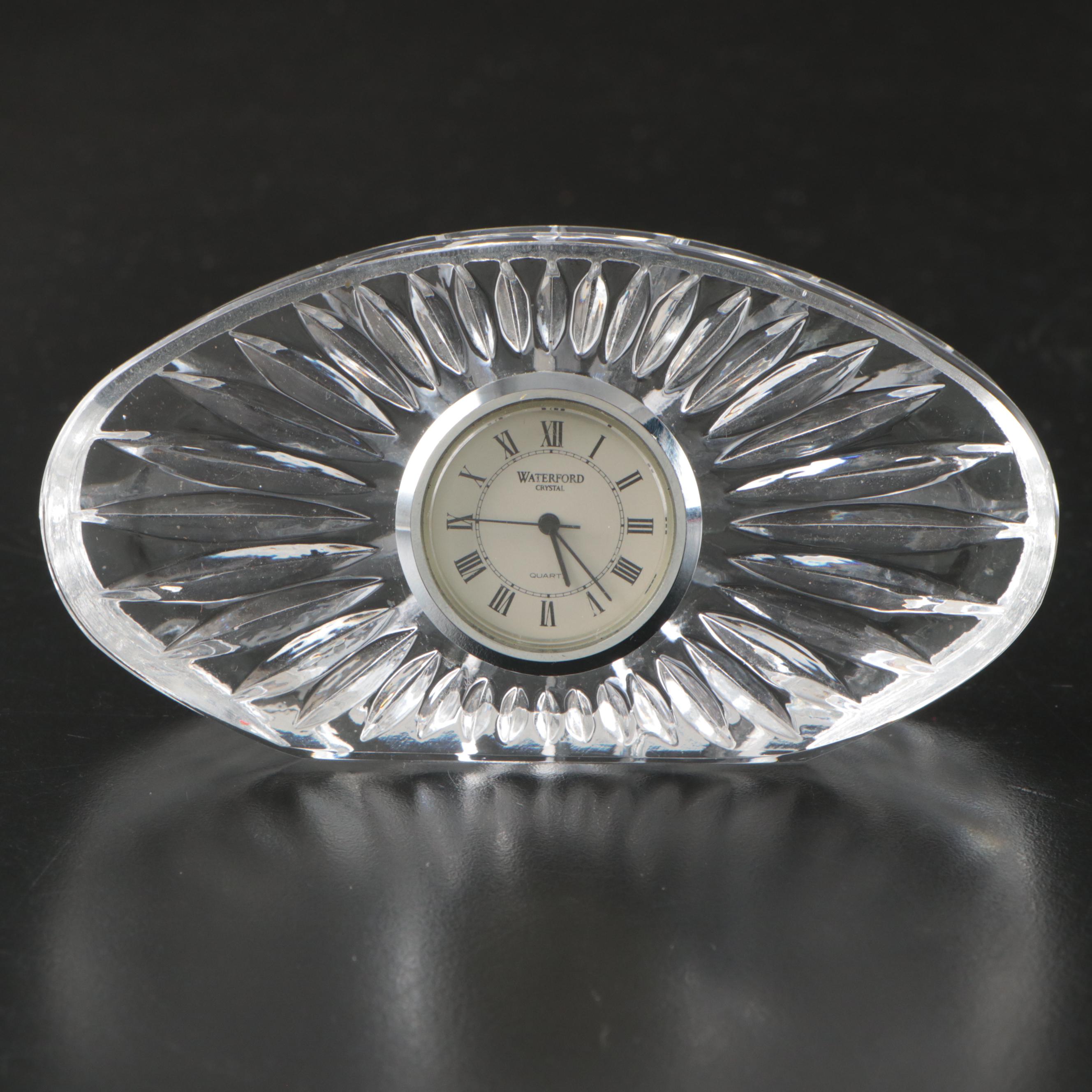 Waterford Crystal Oval Quartz Desk Clock