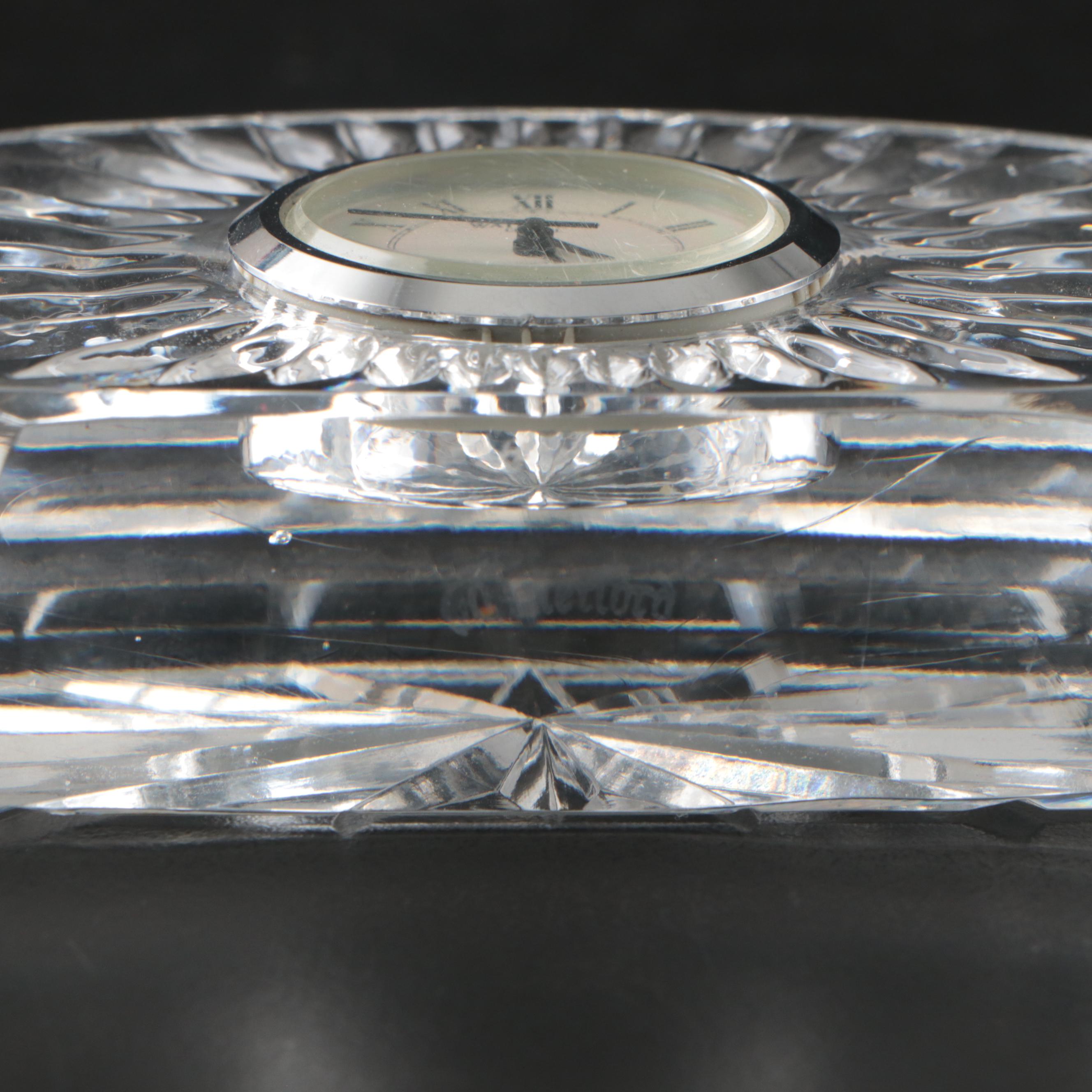 Waterford Crystal Oval Quartz Desk Clock