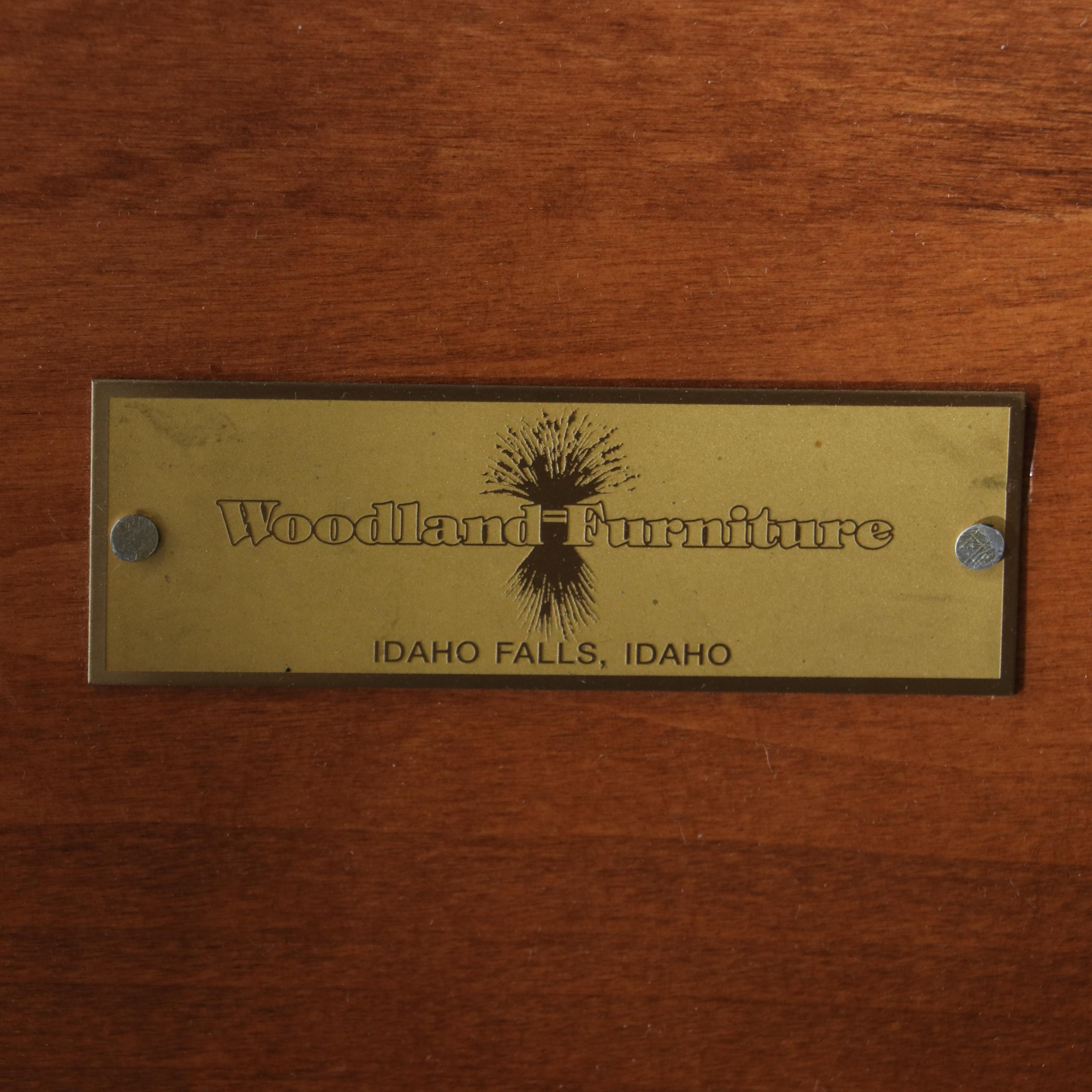 Woodland Furniture Baroque Style Wood Dining Table and Six Upholstered Chairs