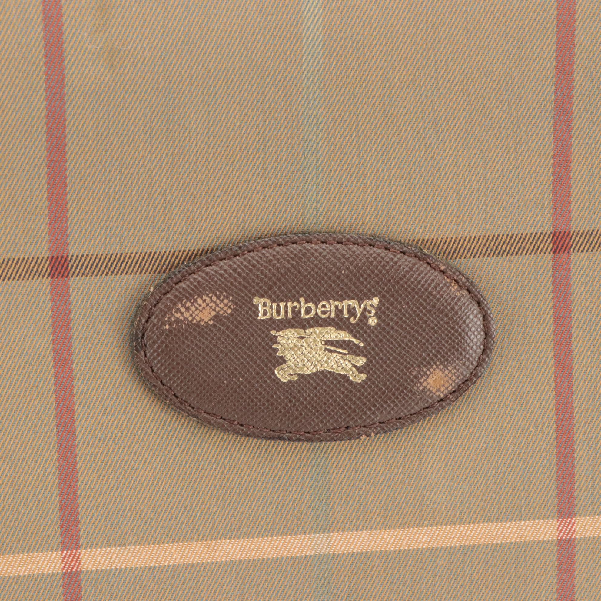 Burberrys Plaid and Saffiano Leather Tote