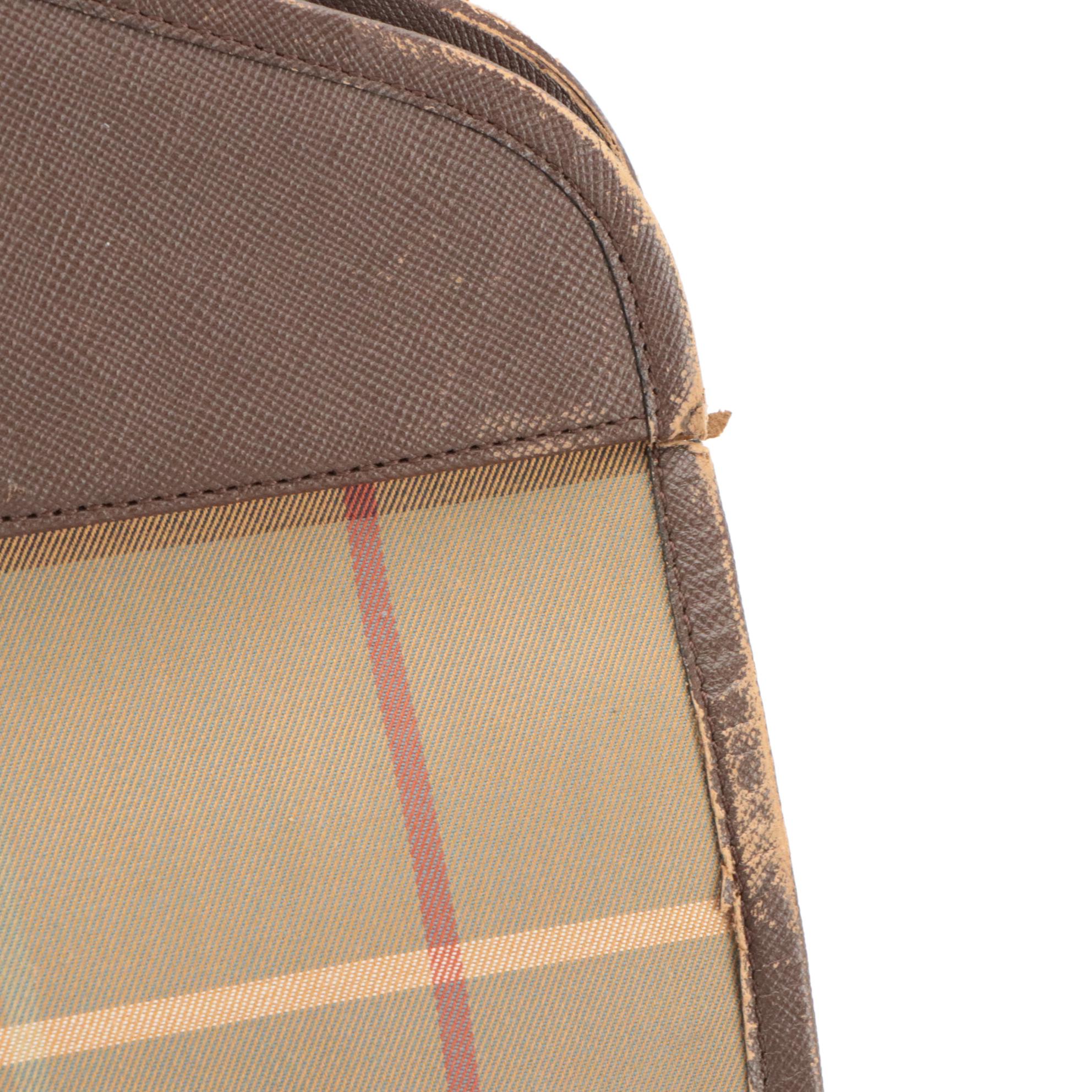 Burberrys Plaid and Saffiano Leather Tote