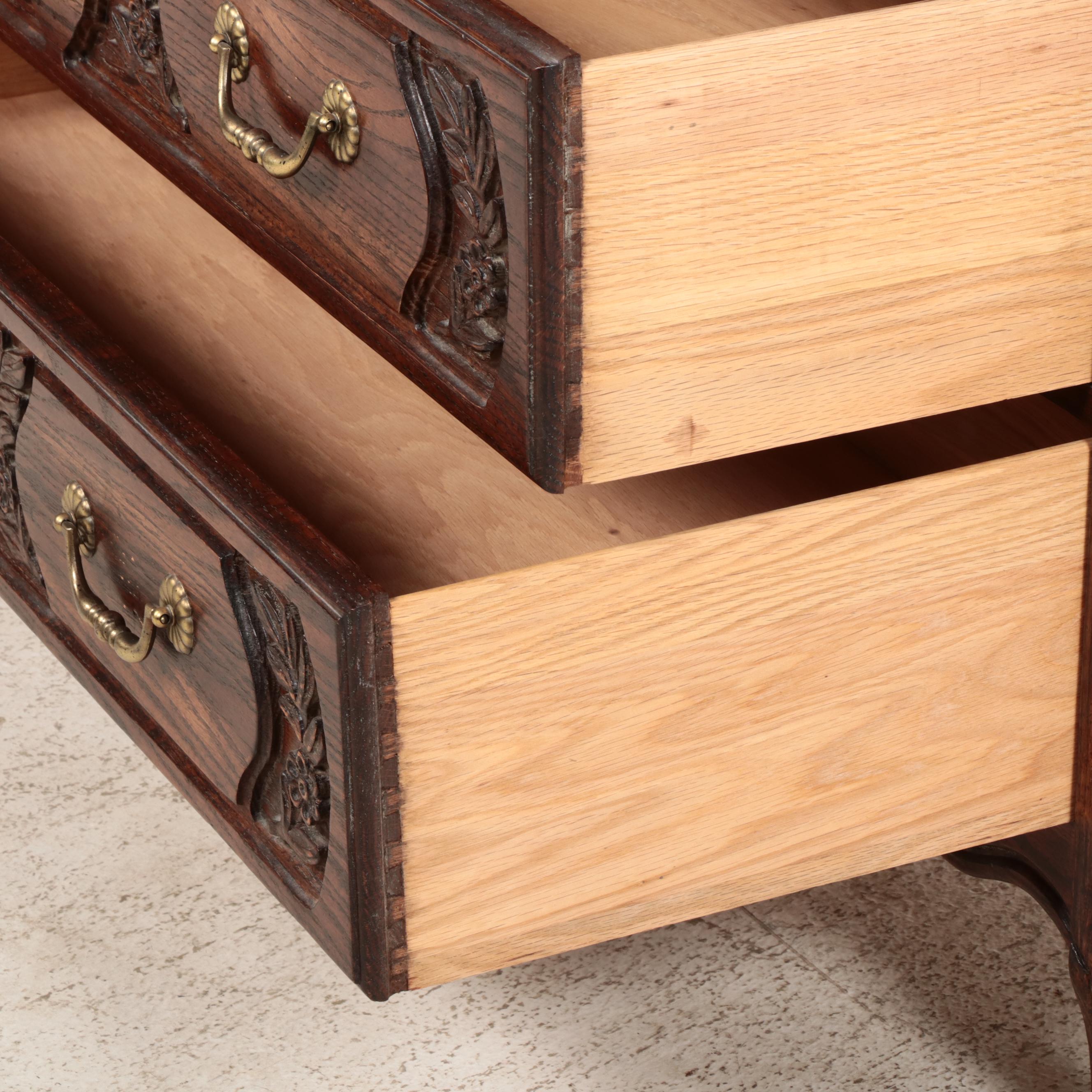 Hickory Mfg. Co. French Provincial Style Oak Three-Drawer Dresser