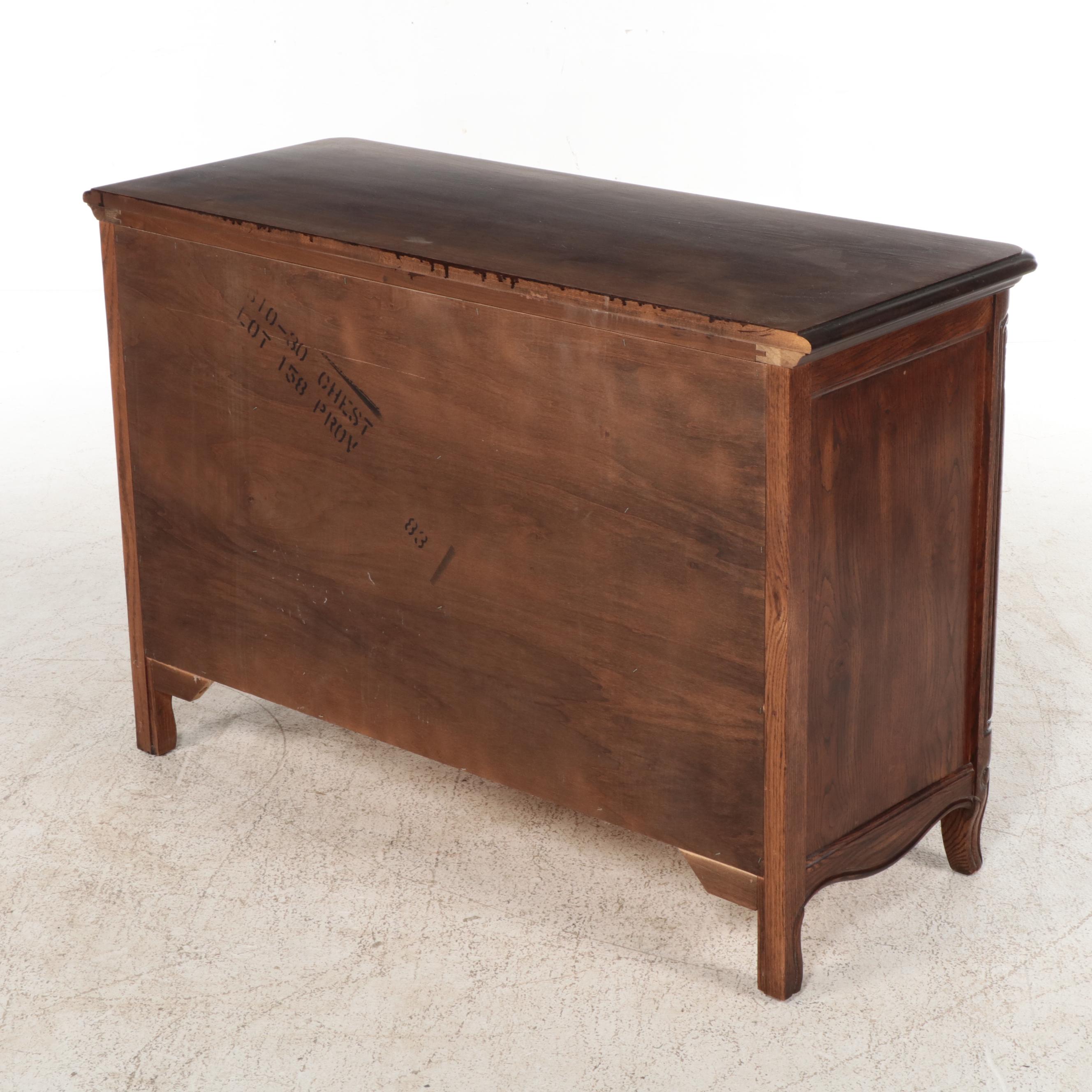 Hickory Mfg. Co. French Provincial Style Oak Three-Drawer Dresser