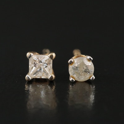 14K 0.22 CTW Diamond Single Stud Earrings