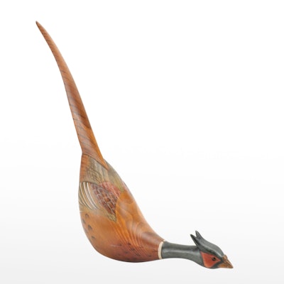 Big Sky Carvers Hindley Collection Paint-Decorated Wood Pheasant Figure, 2007