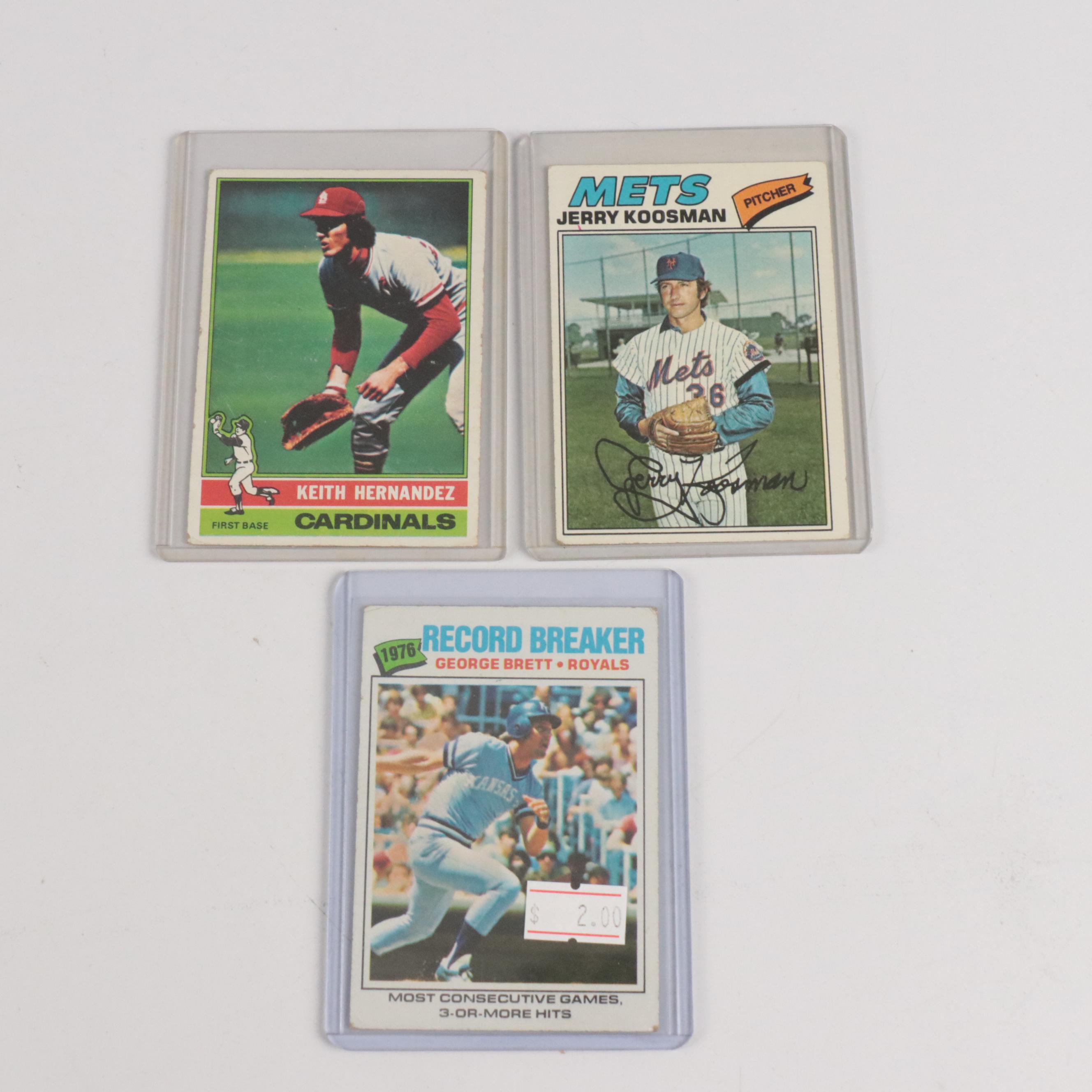 Topps Baseball Cards Featuring Hank Aaron, Reggie Jackson, and More, 1960s–1970s