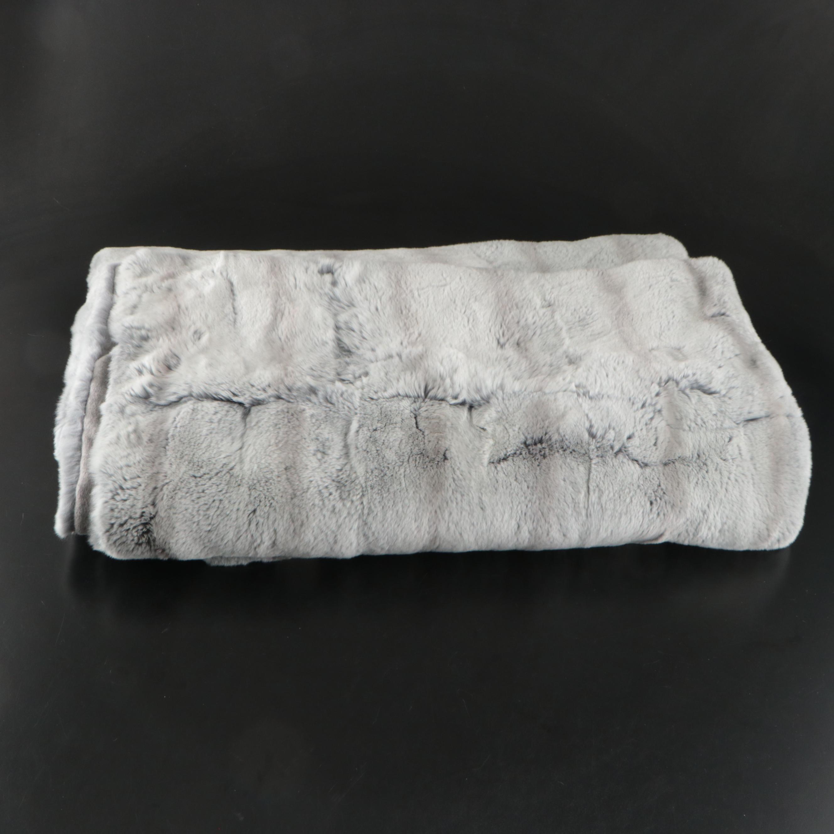 Adrienne Landau Faux Chinchilla Fur & Restoration Hardware Plush Throw Blankets