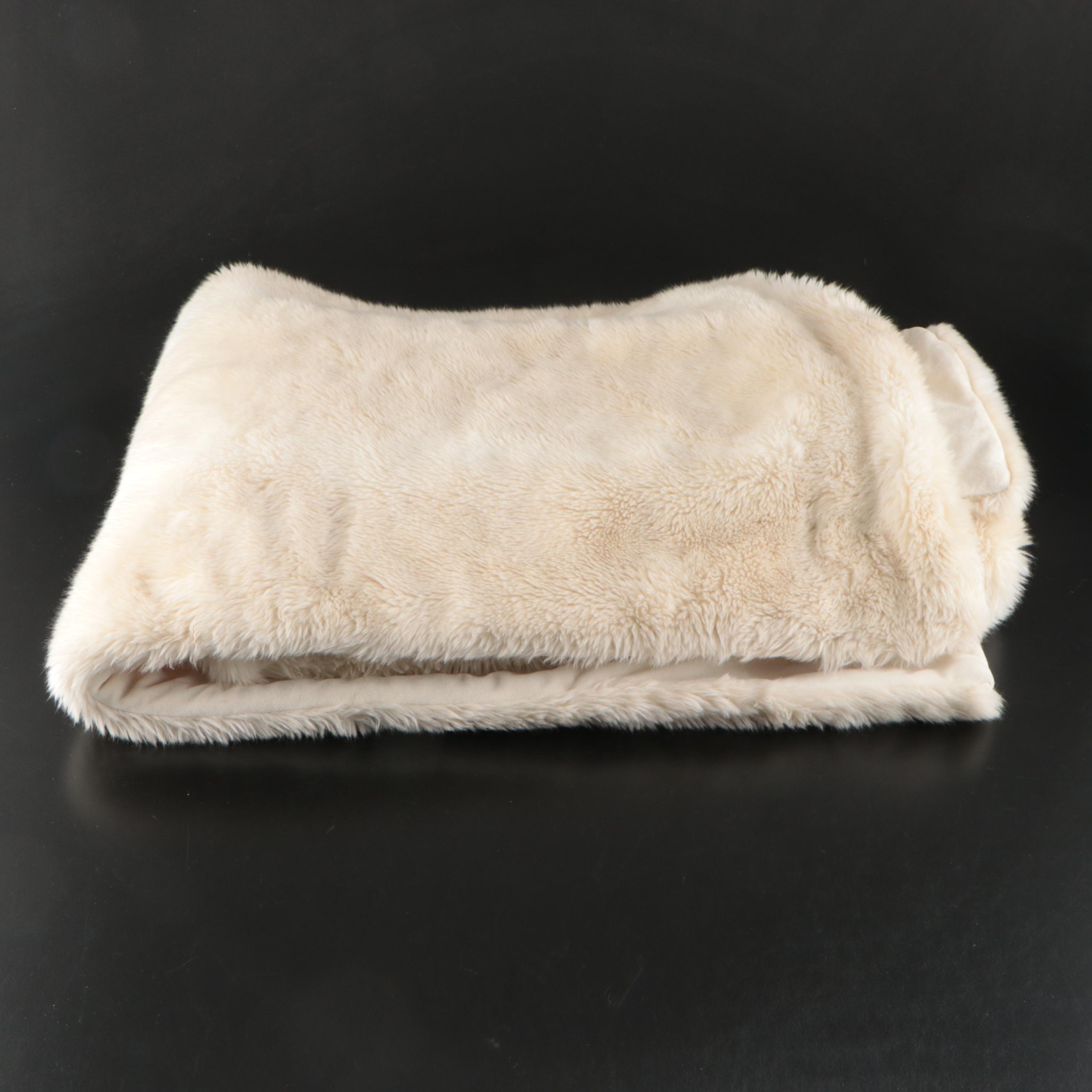 Adrienne Landau Faux Chinchilla Fur & Restoration Hardware Plush Throw Blankets
