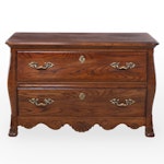 Hickory Mfg. Co. French Provincial Style Oak Two-Drawer Bombé Low Chest